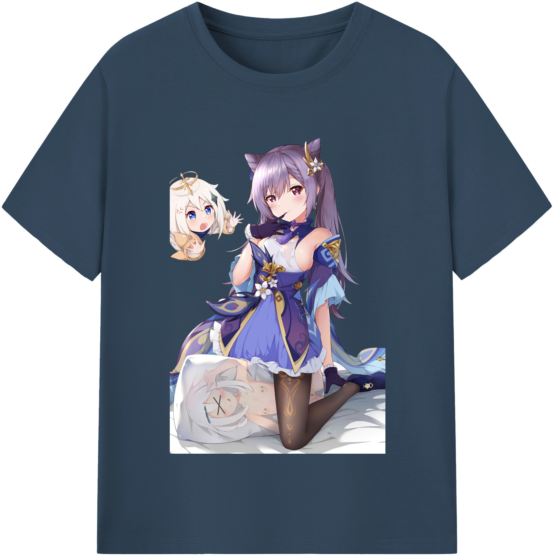 げんし神 刻晴 こくせい genshin Kokusei レディースカジュアルプリントTシャツ（綿100％）
