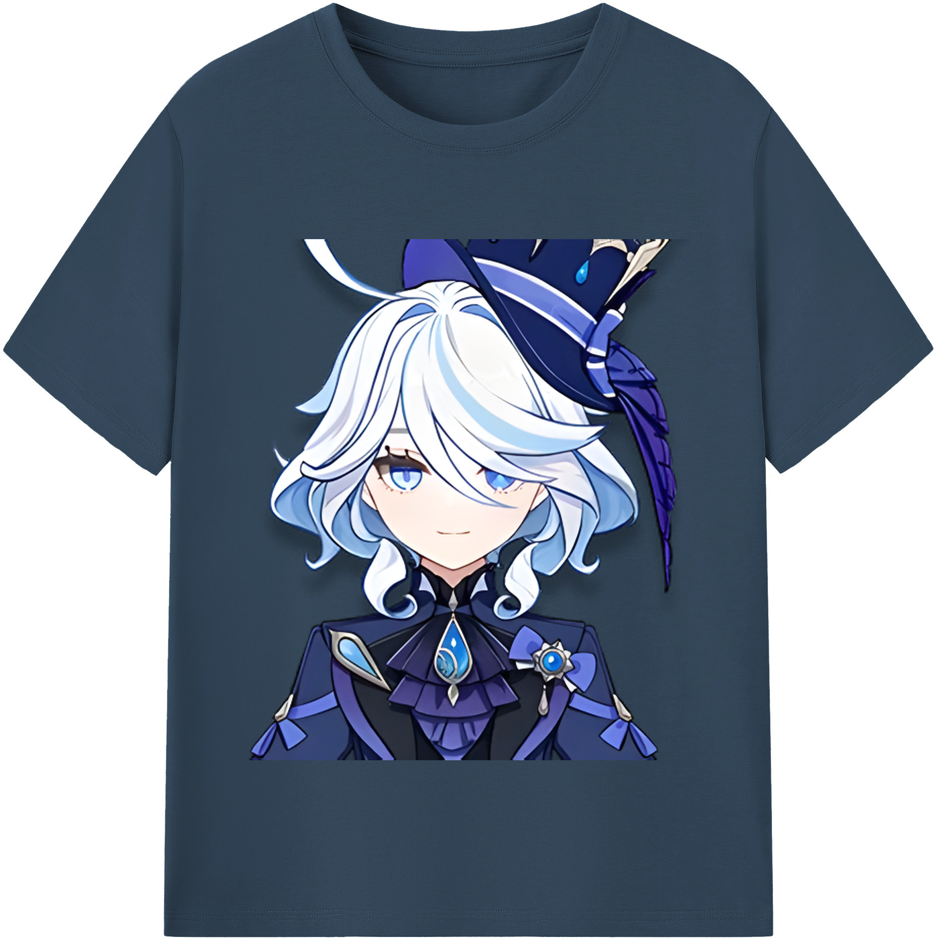 げんし神 フリーナ genshin Furina レディースカジュアルプリントTシャツ（綿100％）