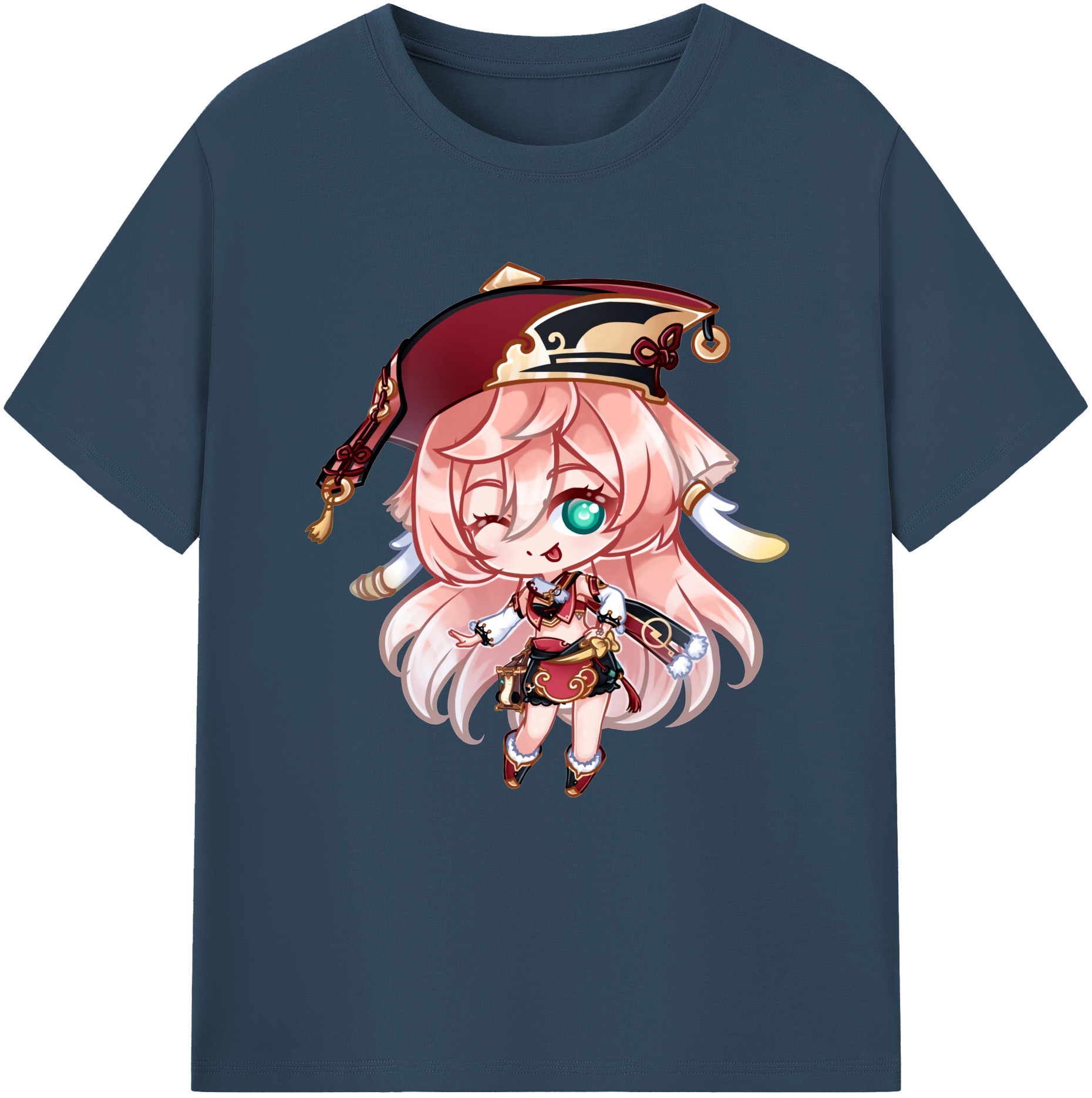 げんし神 ヤンフェイ genshin Yanfei レディースカジュアルプリントTシャツ（綿100％）