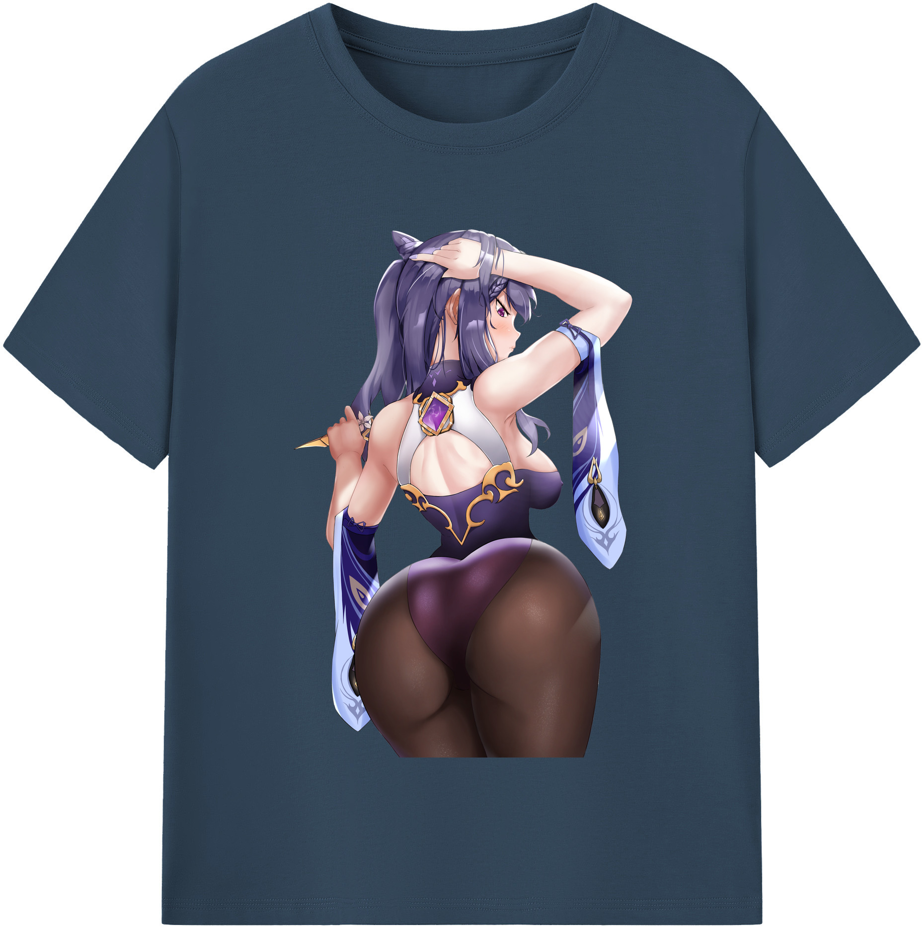 げんし神 刻晴 こくせい genshin Kokusei レディースカジュアルプリントTシャツ（綿100％）
