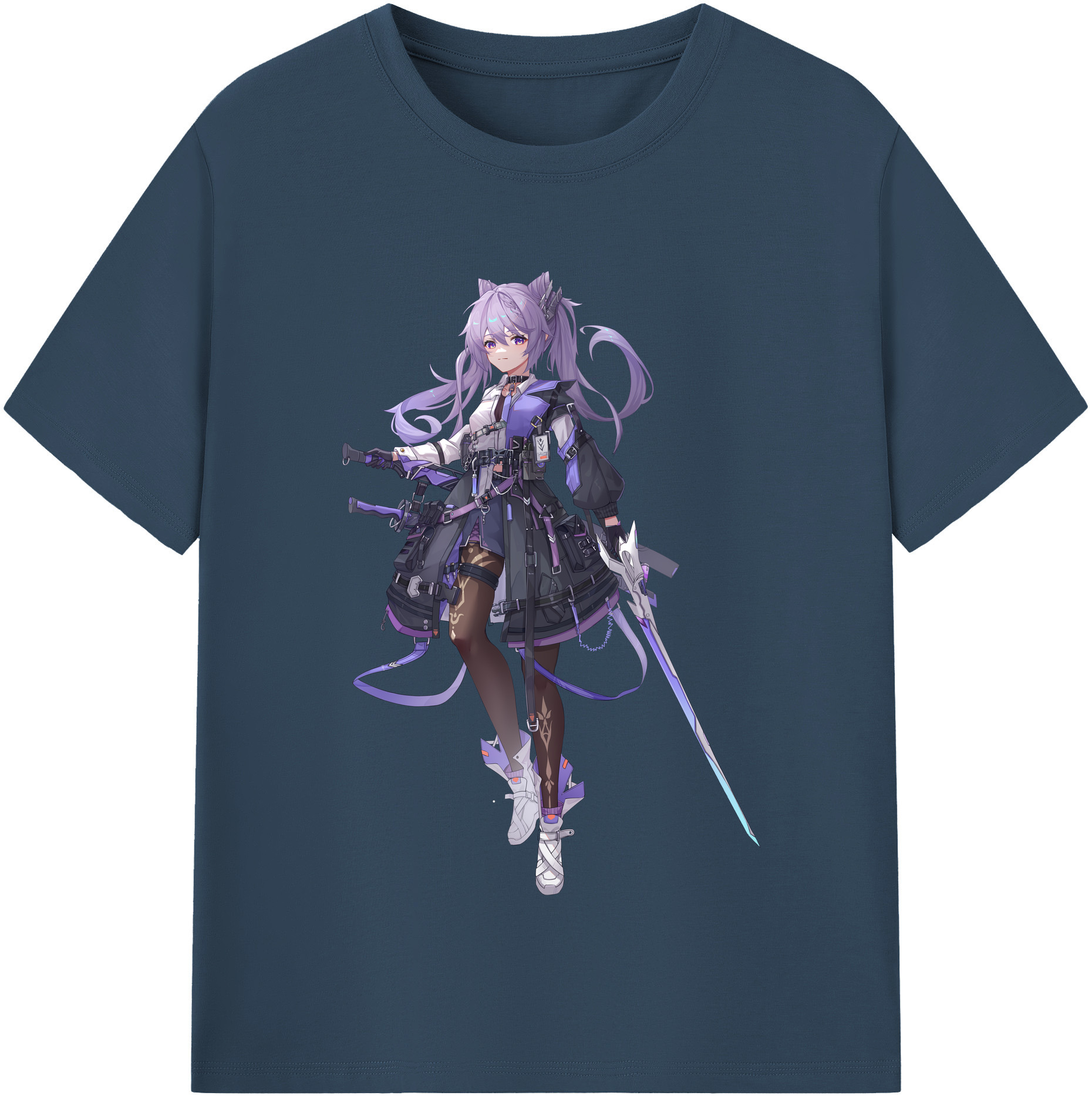 げんし神 刻晴 こくせい genshin Kokusei レディースカジュアルプリントTシャツ（綿100％）