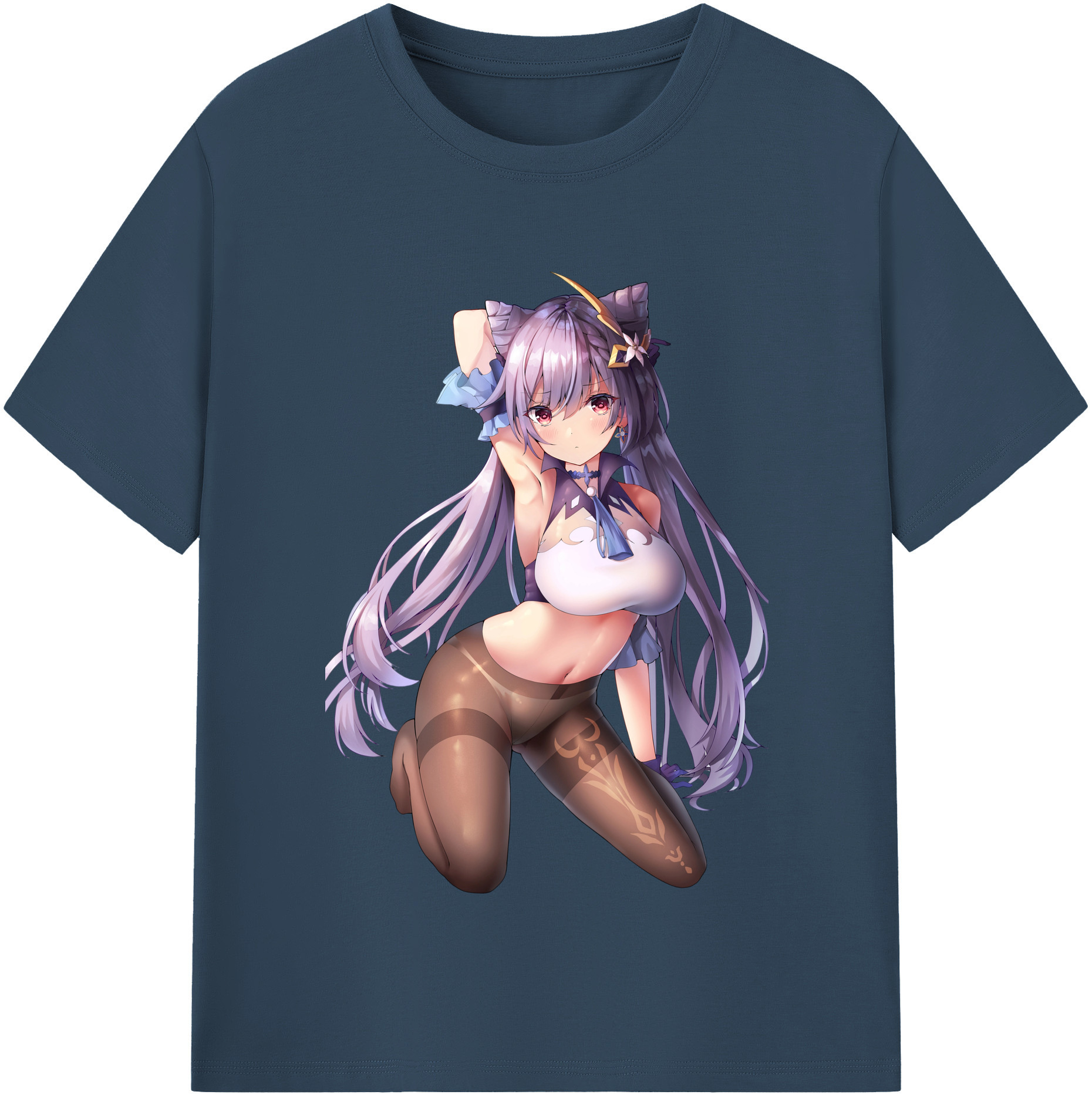 げんし神 刻晴 こくせい genshin Kokusei レディースカジュアルプリントTシャツ（綿100％）
