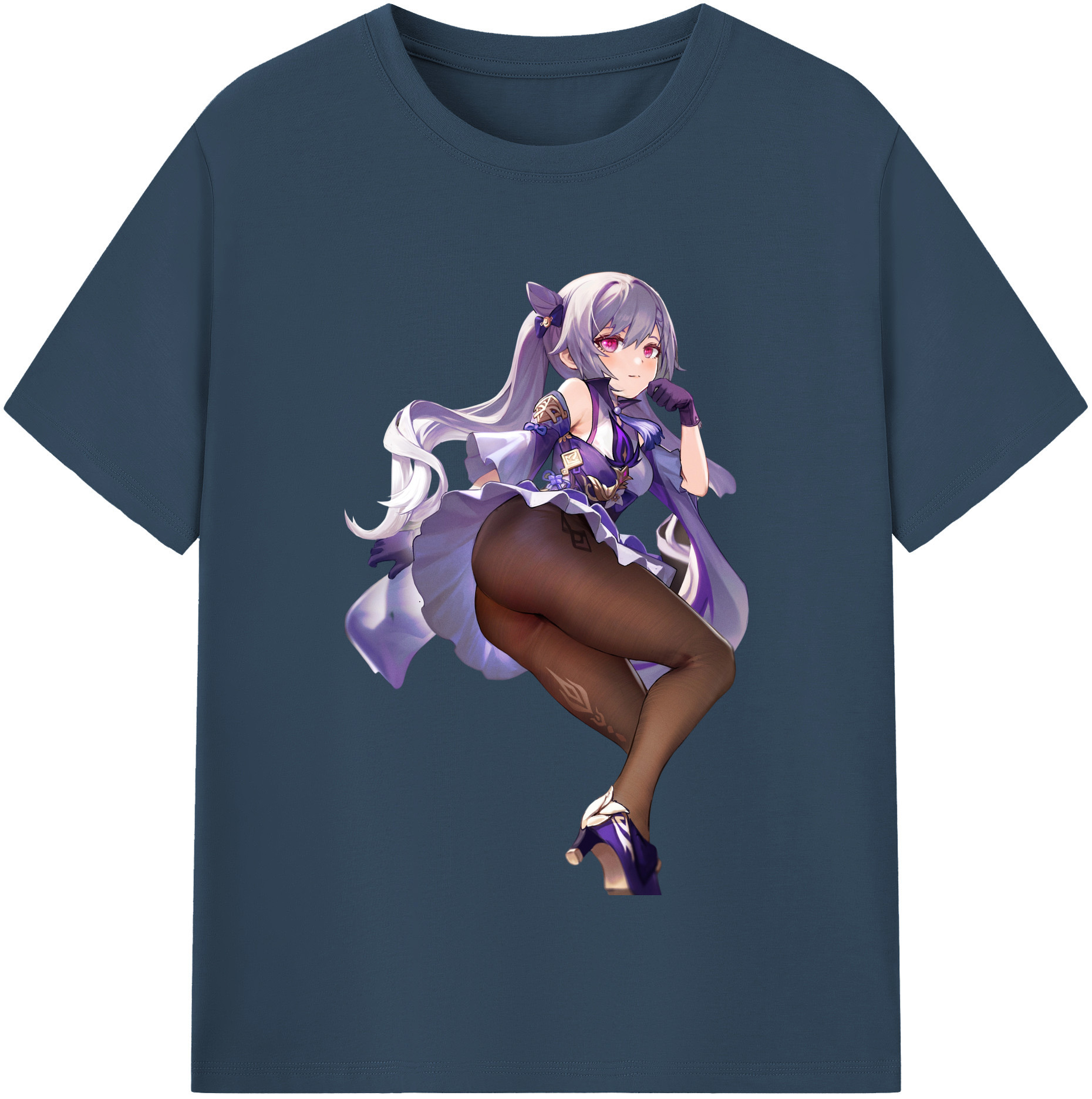 げんし神 刻晴 こくせい genshin Kokusei レディースカジュアルプリントTシャツ（綿100％）