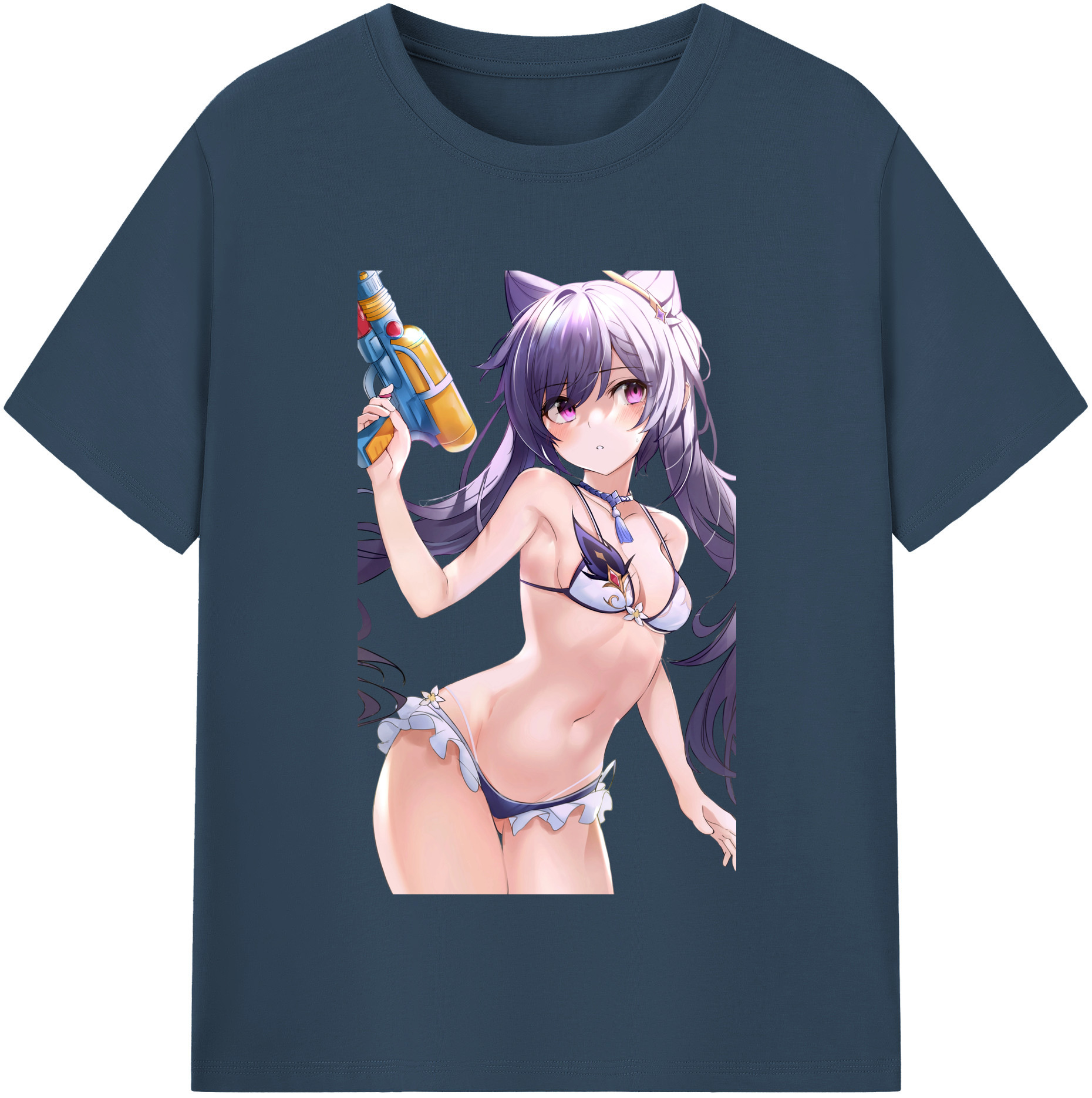 げんし神 刻晴 こくせい genshin Kokusei レディースカジュアルプリントTシャツ（綿100％）