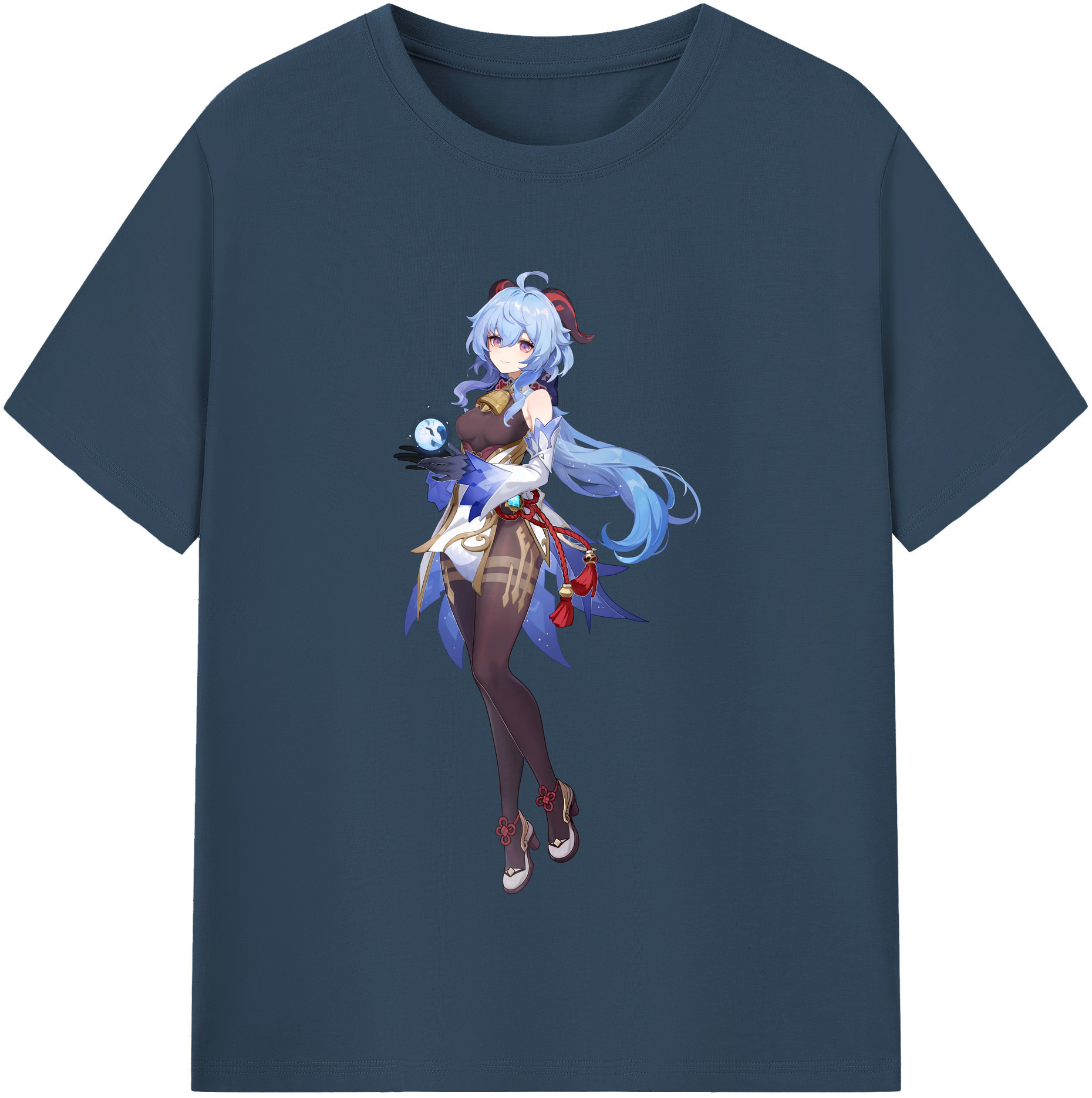 げんし神 甘雨 かんう genshin Ganyu レディースカジュアルプリントTシャツ（綿100％）