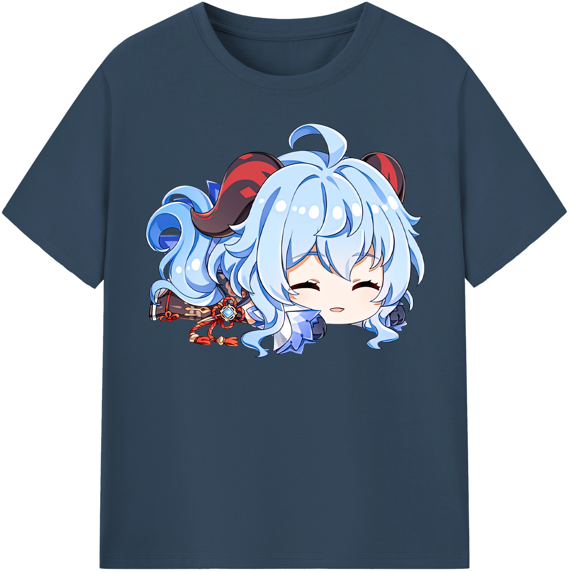 げんし神 甘雨 かんう genshin Ganyu レディースカジュアルプリントTシャツ（綿100％）