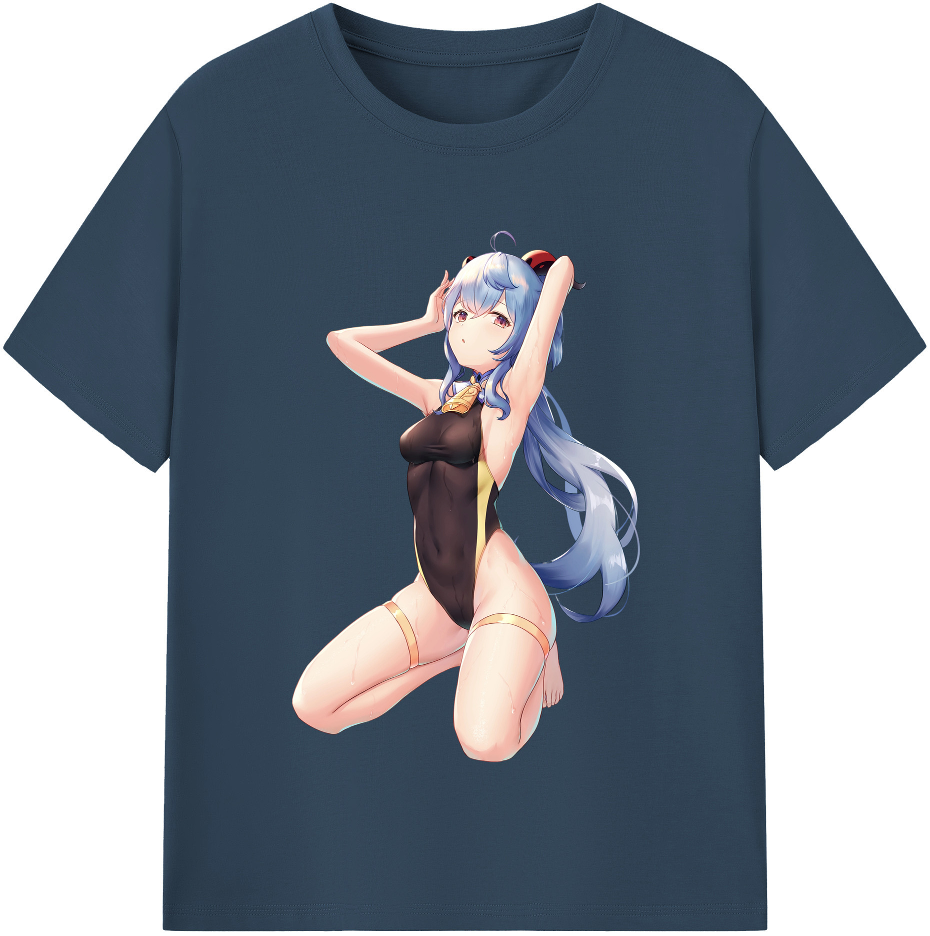 げんし神 甘雨 かんう genshin Ganyu レディースカジュアルプリントTシャツ（綿100％）
