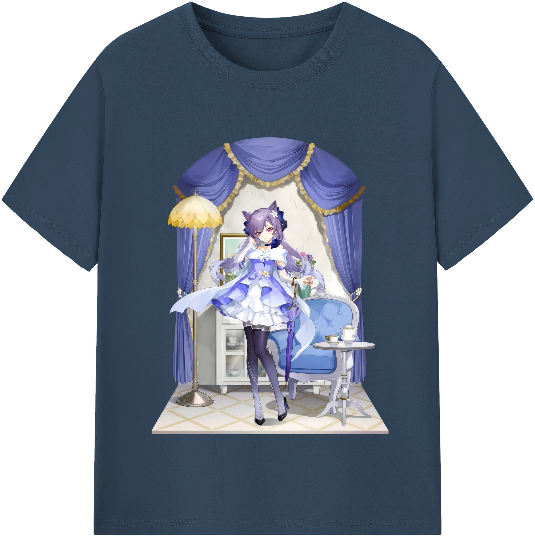 げんし神 刻晴 こくせい genshin Kokusei レディースカジュアルプリントTシャツ（綿100％）