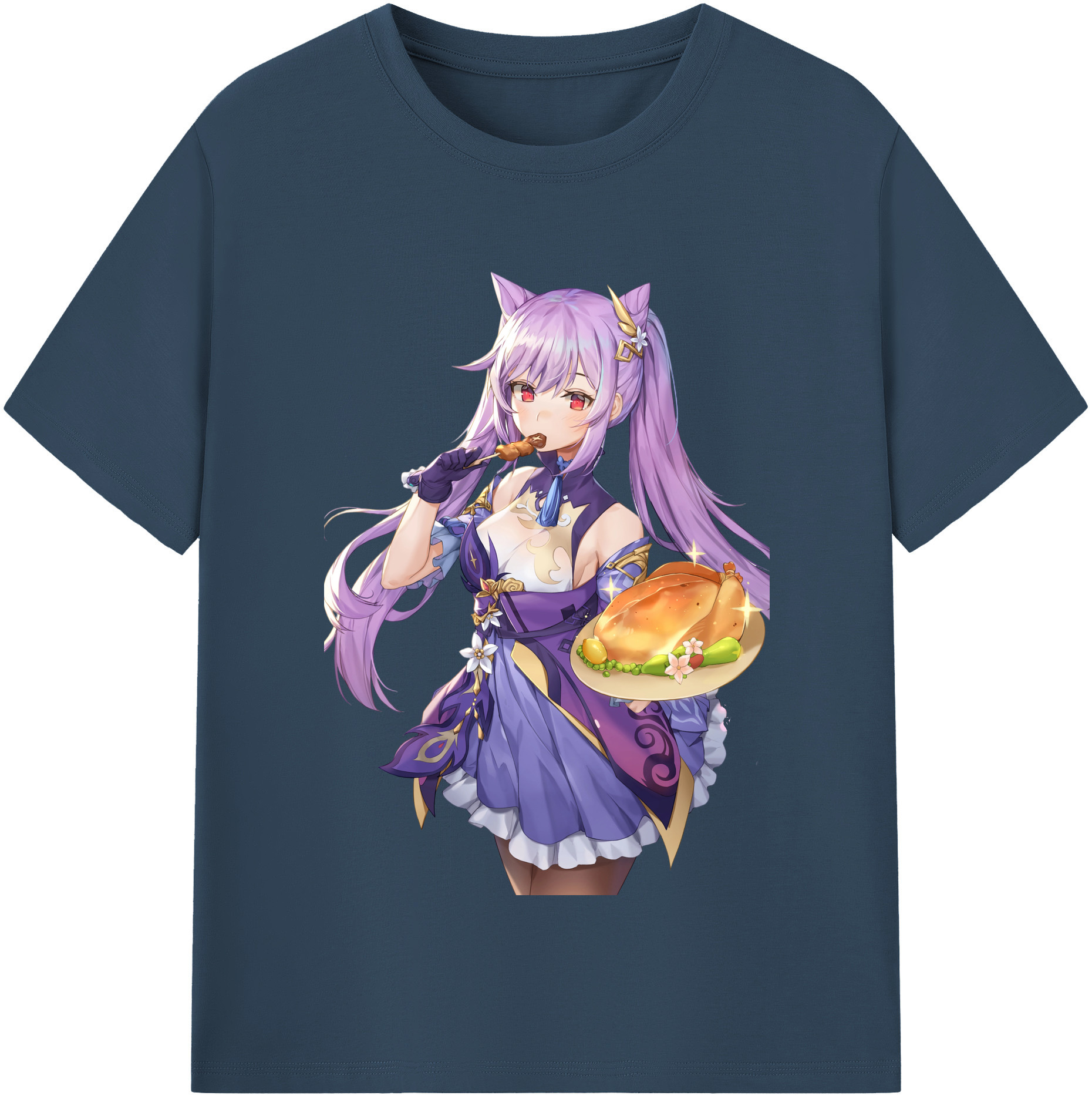 げんし神 刻晴 こくせい genshin Kokusei レディースカジュアルプリントTシャツ（綿100％）