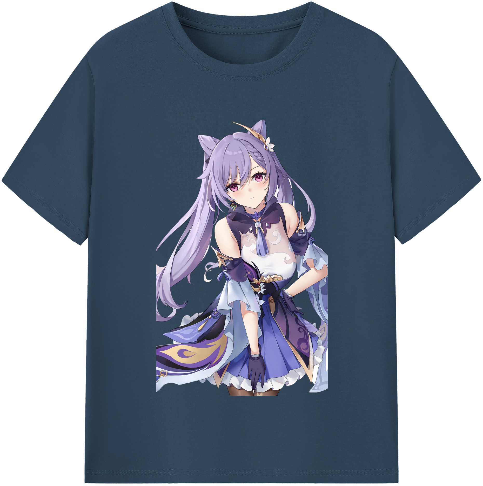げんし神 刻晴 こくせい genshin Kokusei レディースカジュアルプリントTシャツ（綿100％）