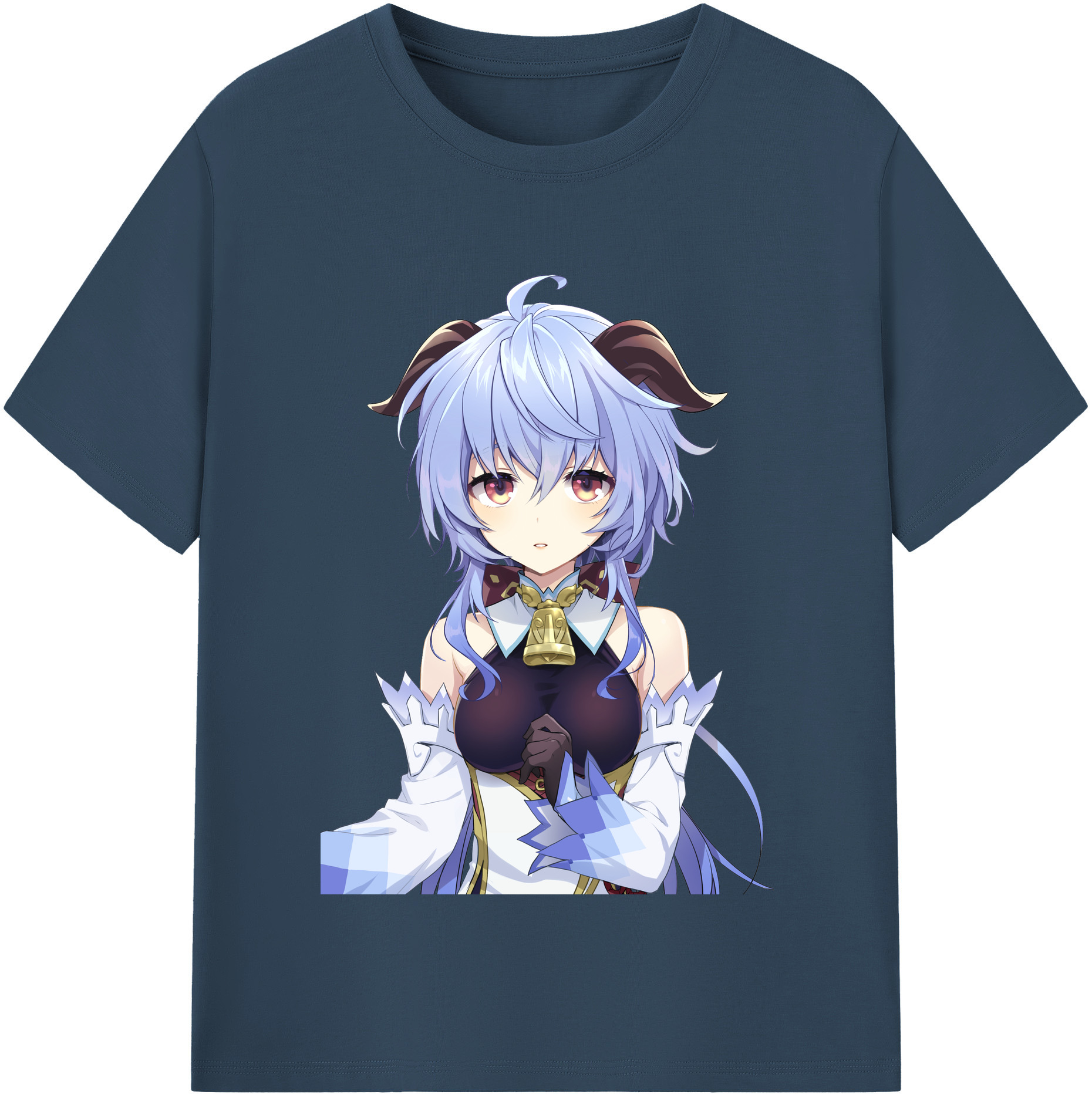 げんし神 甘雨 かんう genshin Ganyu レディースカジュアルプリントTシャツ（綿100％）