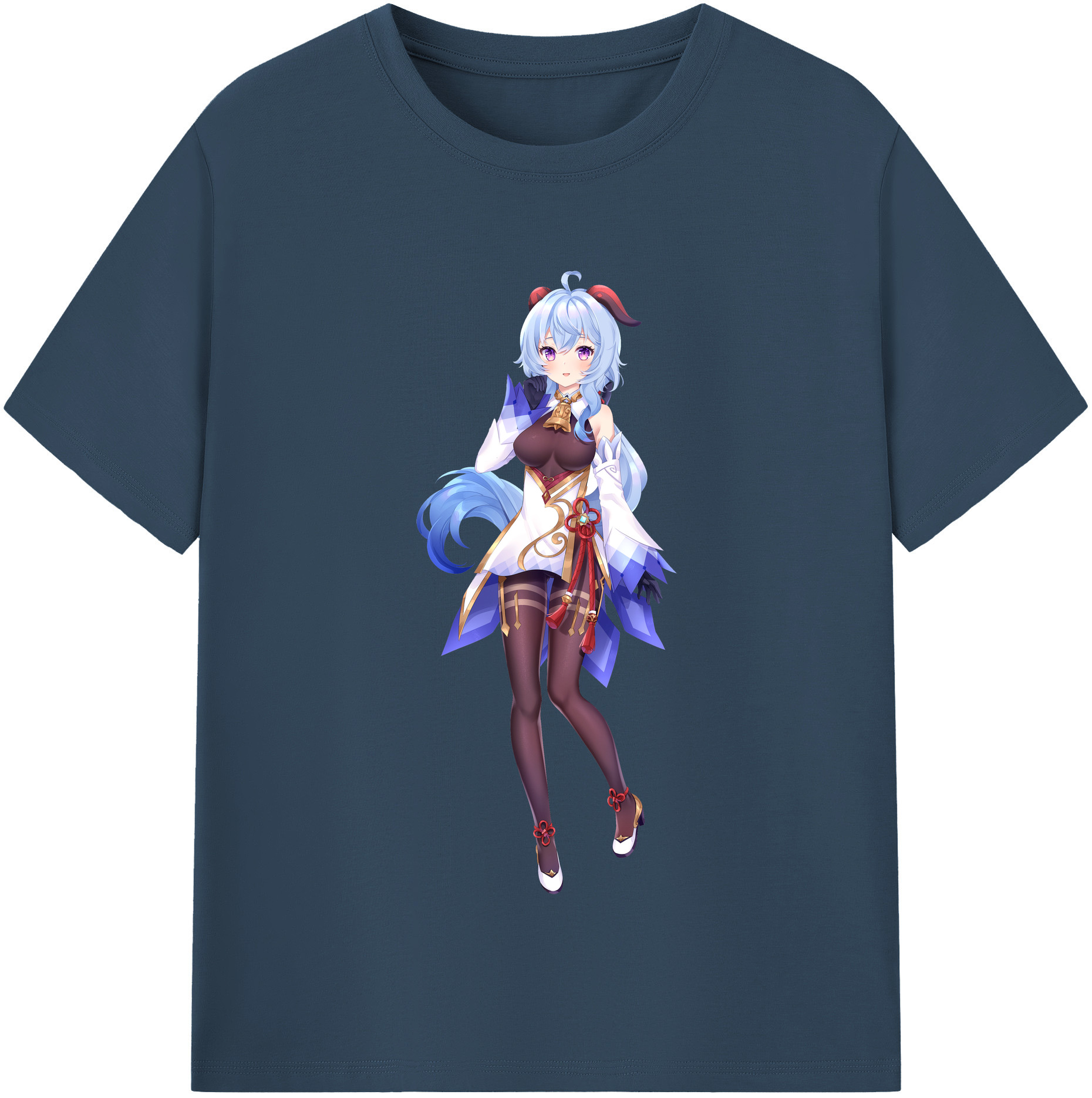 げんし神 甘雨 かんう genshin Ganyu レディースカジュアルプリントTシャツ（綿100％）