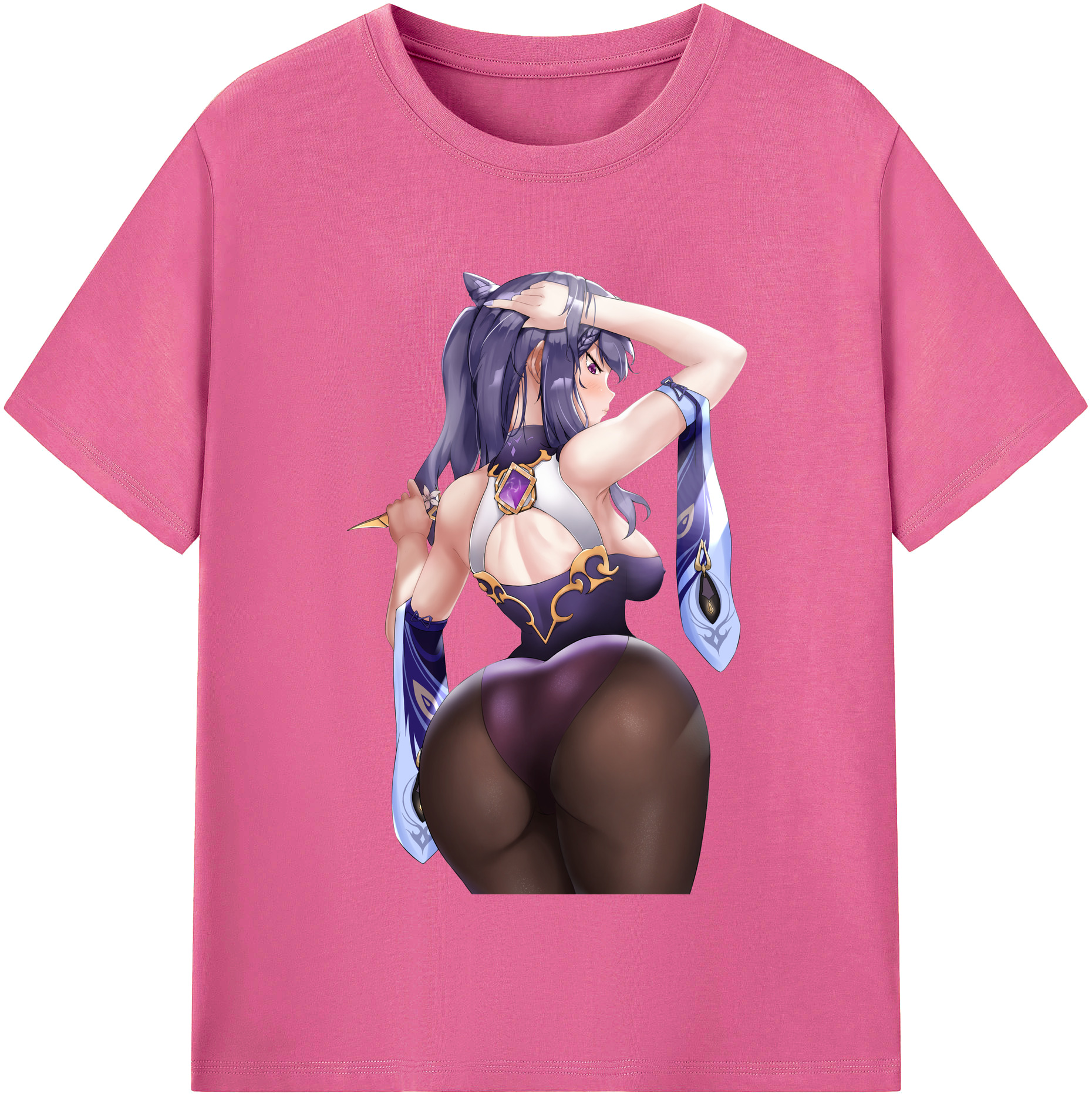 げんし神 刻晴 こくせい genshin Kokusei レディースカジュアルプリントTシャツ（綿100％）