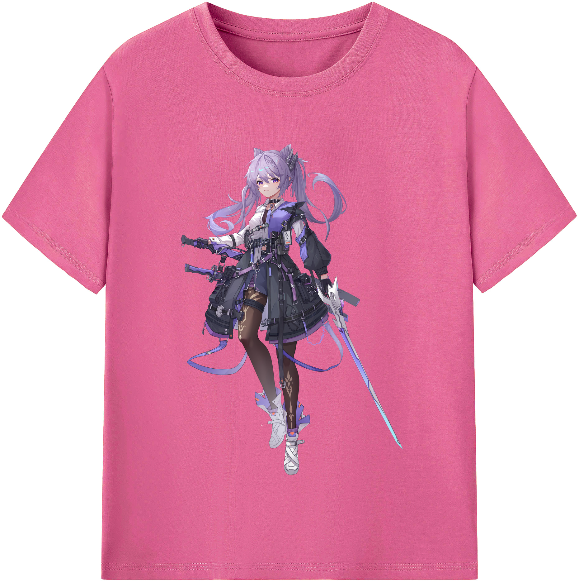 げんし神 刻晴 こくせい genshin Kokusei レディースカジュアルプリントTシャツ（綿100％）