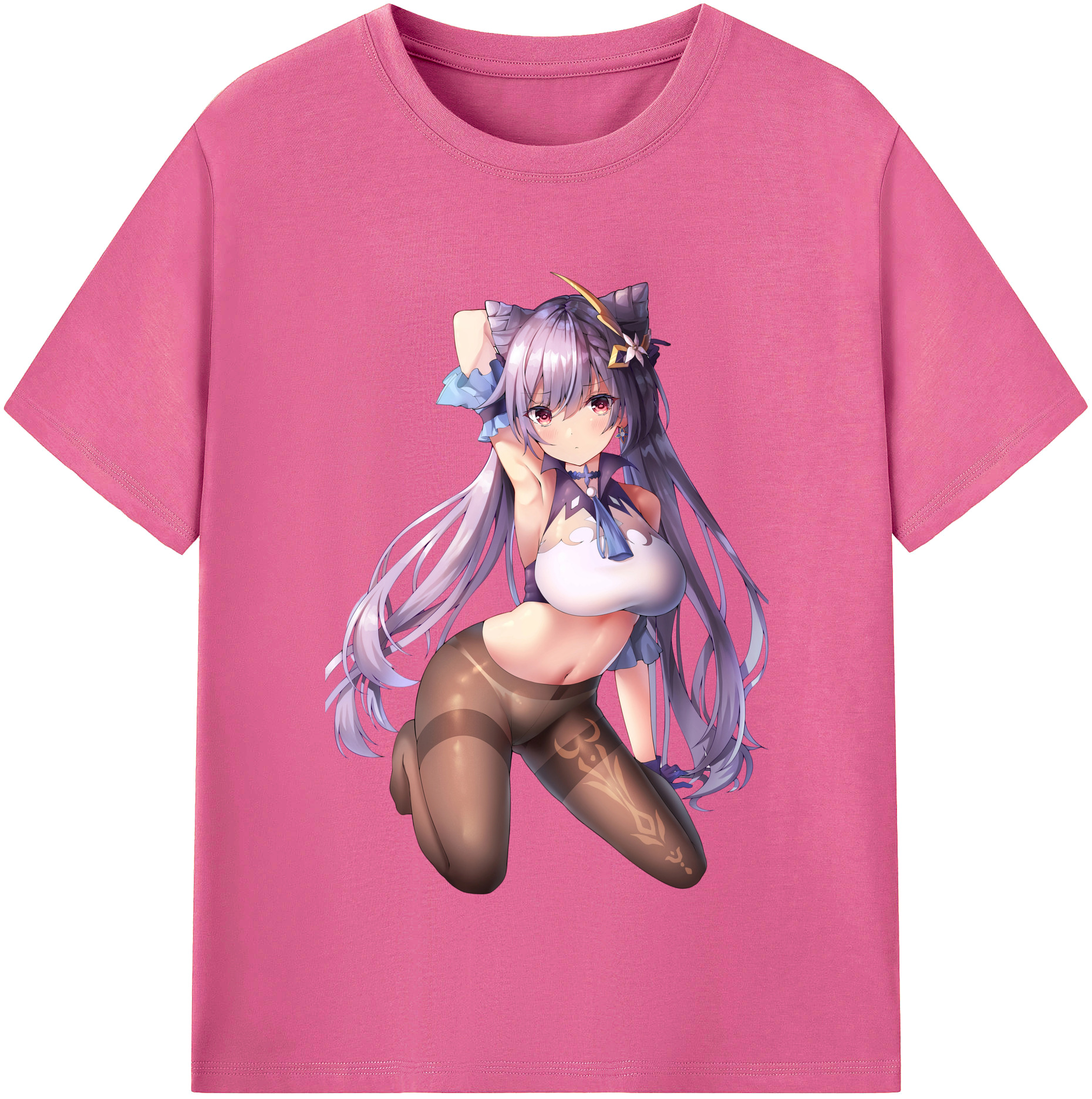げんし神 刻晴 こくせい genshin Kokusei レディースカジュアルプリントTシャツ（綿100％）