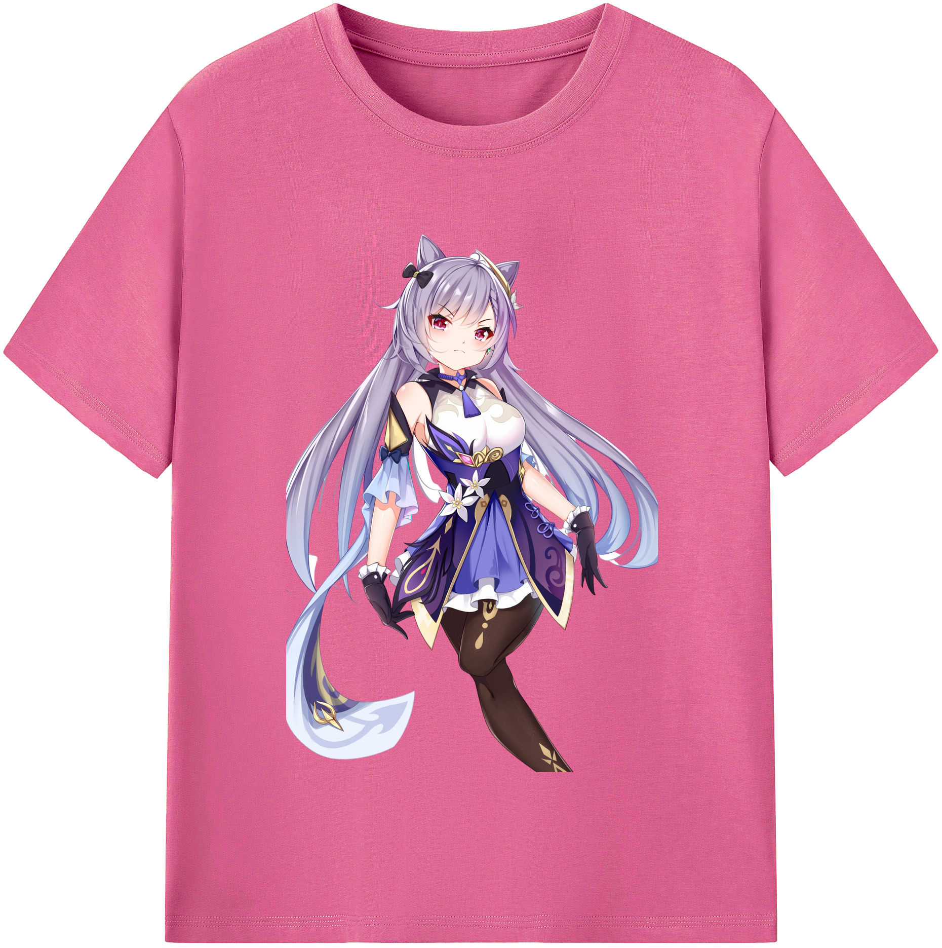 げんし神 刻晴 こくせい genshin Kokusei レディースカジュアルプリントTシャツ（綿100％）