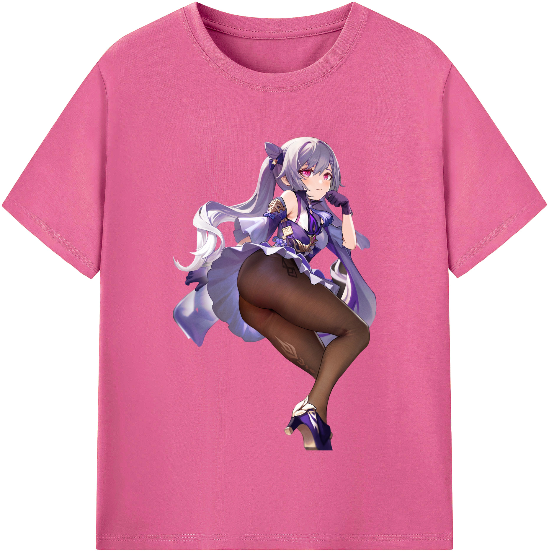 げんし神 刻晴 こくせい genshin Kokusei レディースカジュアルプリントTシャツ（綿100％）