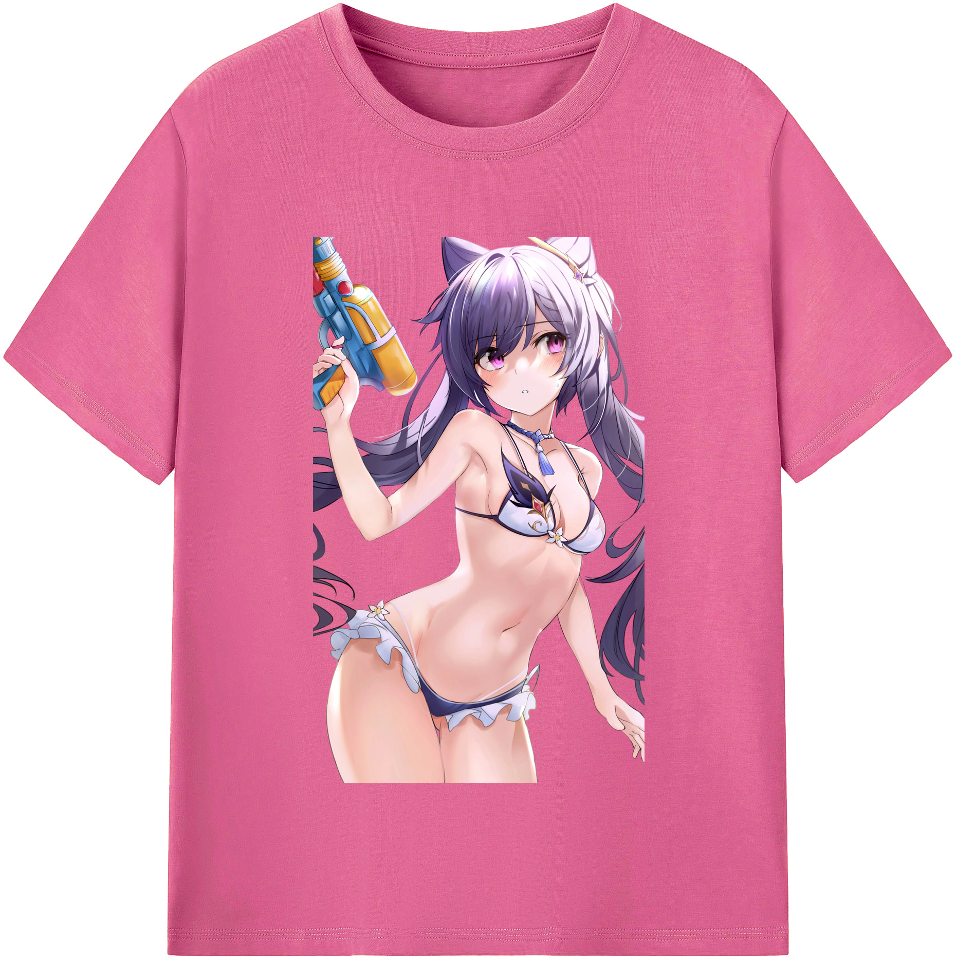 げんし神 刻晴 こくせい genshin Kokusei レディースカジュアルプリントTシャツ（綿100％）