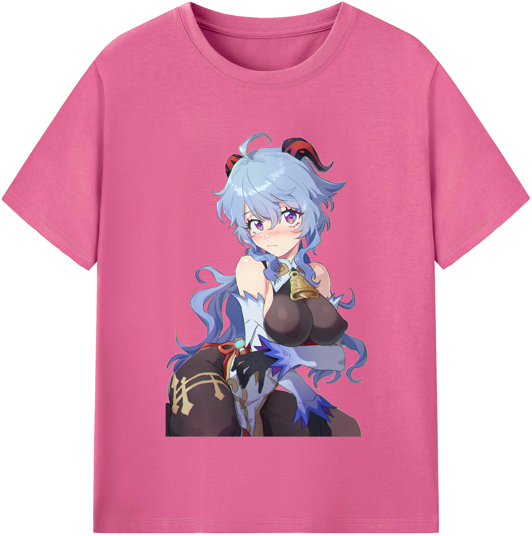 げんし神 甘雨 かんう genshin Ganyu レディースカジュアルプリントTシャツ（綿100％）