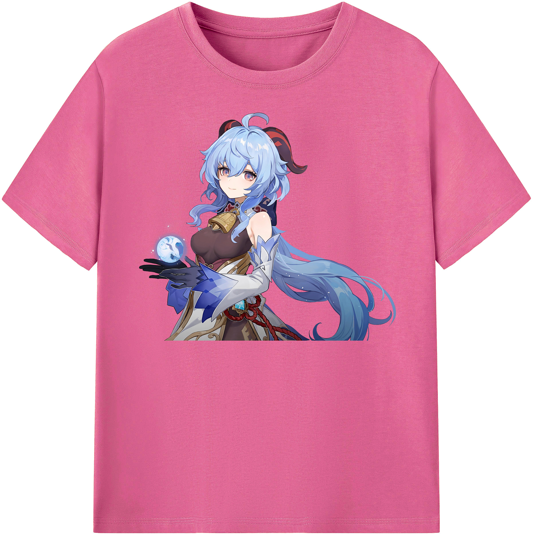 げんし神 甘雨 かんう genshin Ganyu レディースカジュアルプリントTシャツ（綿100％）