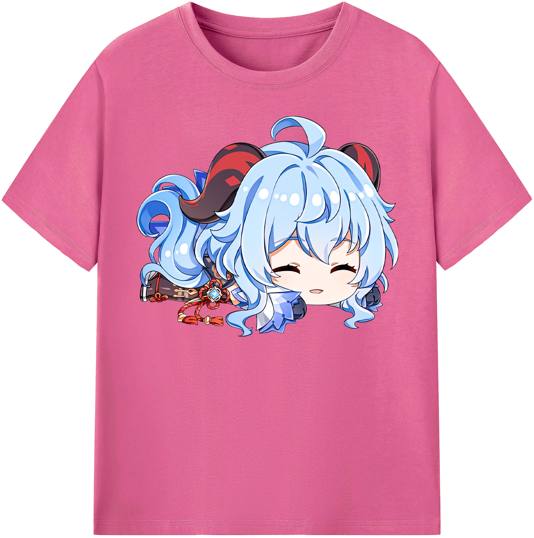 げんし神 甘雨 かんう genshin Ganyu レディースカジュアルプリントTシャツ（綿100％）