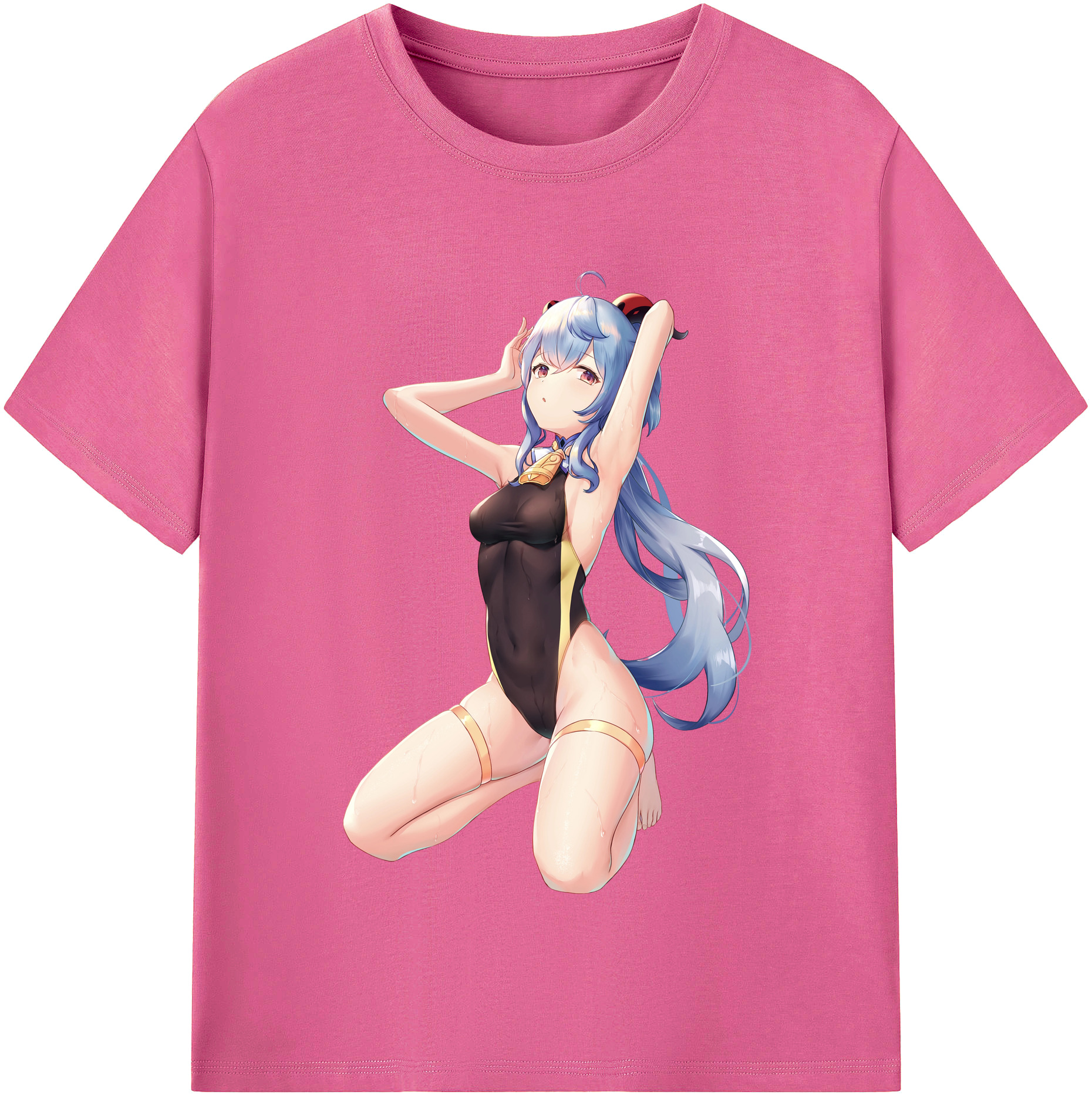 げんし神 甘雨 かんう genshin Ganyu レディースカジュアルプリントTシャツ（綿100％）