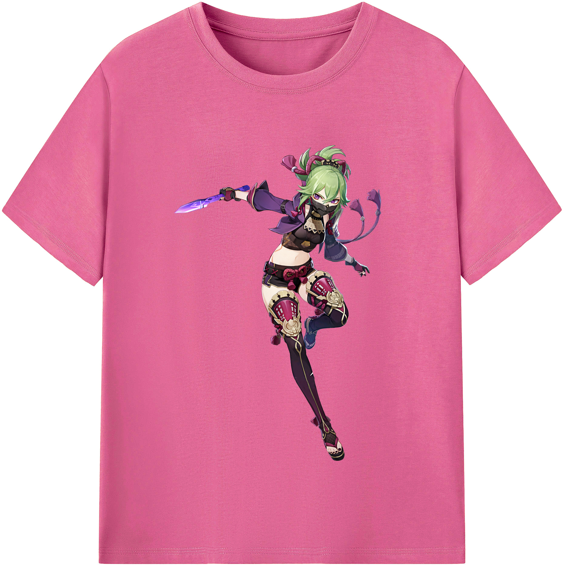 げんし神  久岐忍 くき しのぶ genshin Kuki Shinobu レディースカジュアルプリントTシャツ（綿100％）