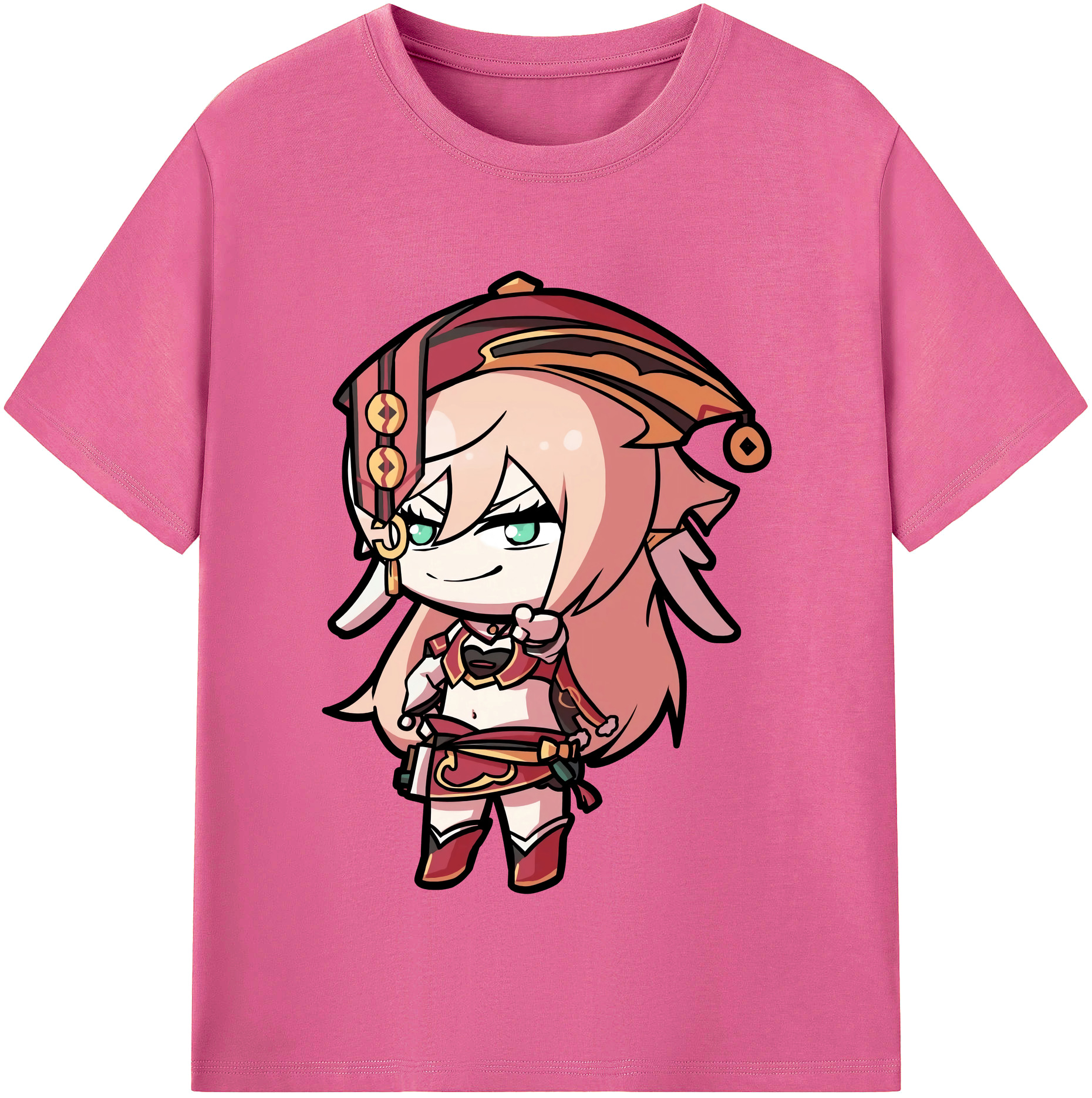 げんし神 ヤンフェイ genshin Yanfei レディースカジュアルプリントTシャツ（綿100％）