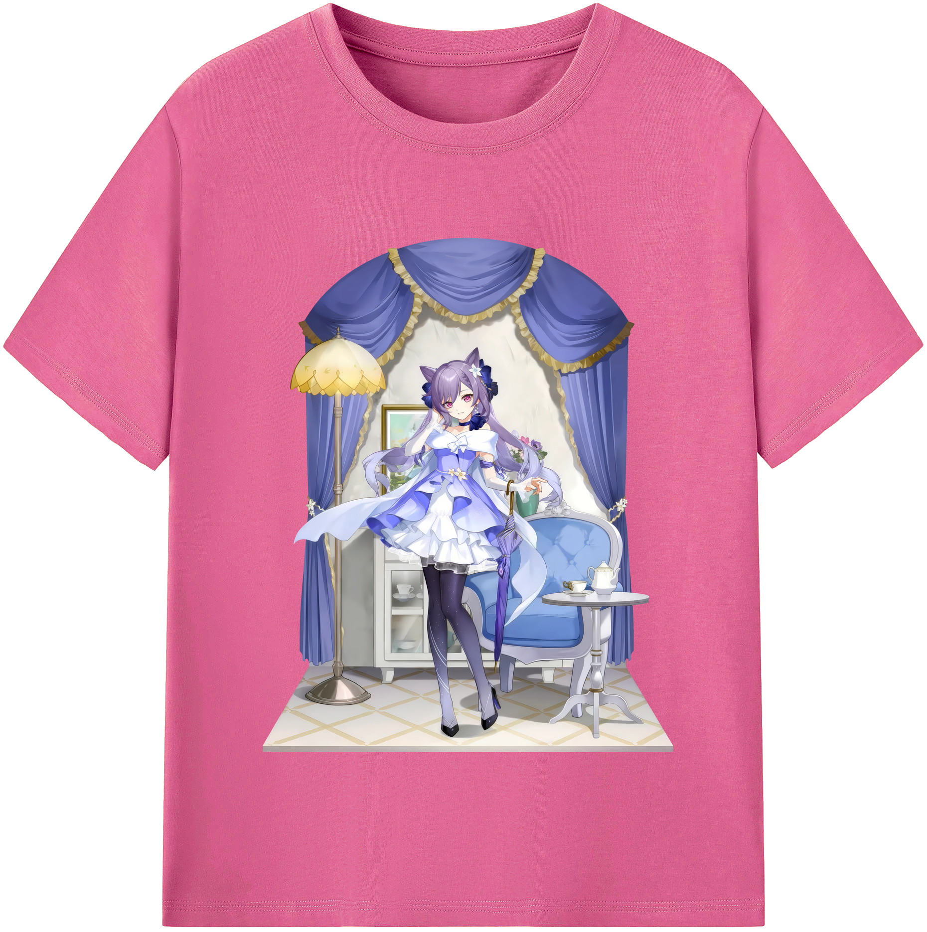 げんし神 刻晴 こくせい genshin Kokusei レディースカジュアルプリントTシャツ（綿100％）