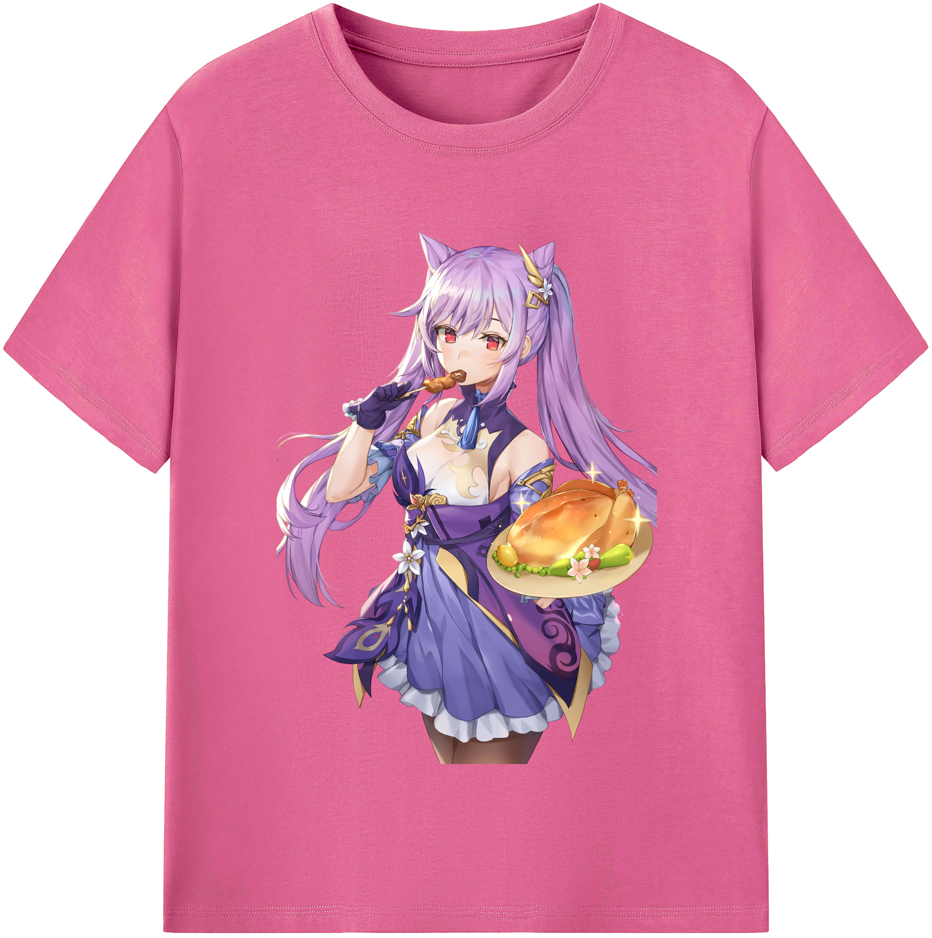 げんし神 刻晴 こくせい genshin Kokusei レディースカジュアルプリントTシャツ（綿100％）