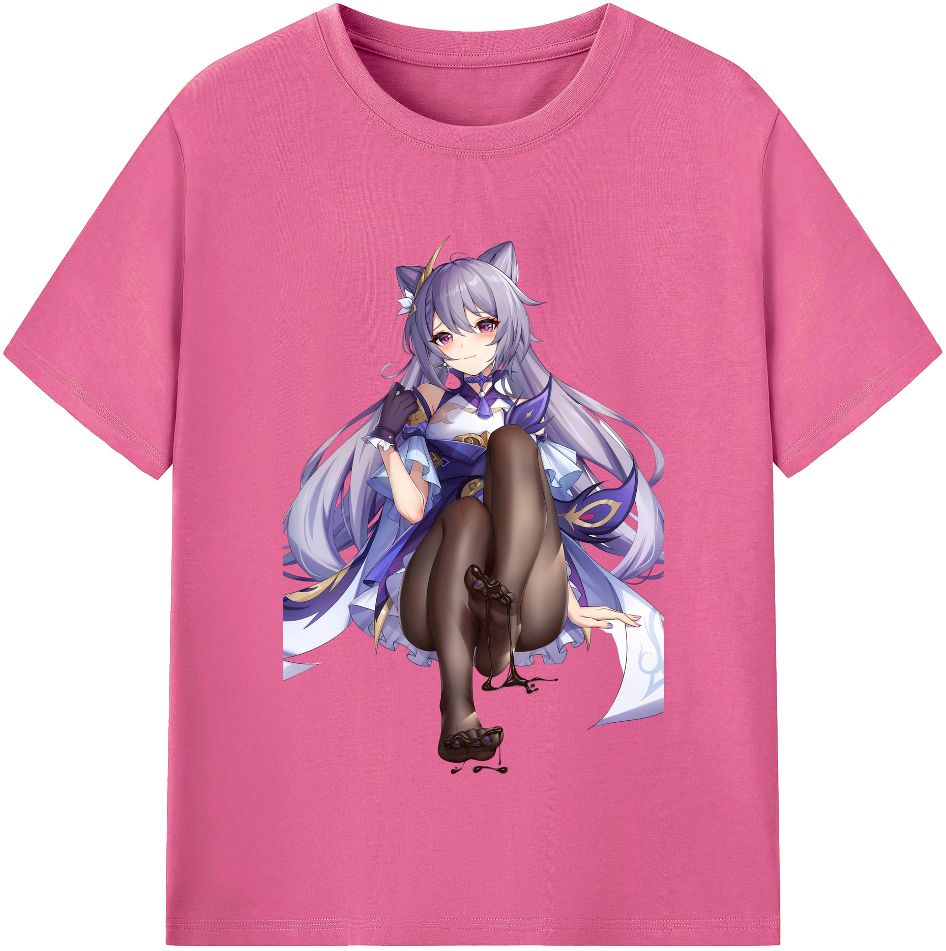 げんし神 刻晴 こくせい genshin Kokusei レディースカジュアルプリントTシャツ（綿100％）