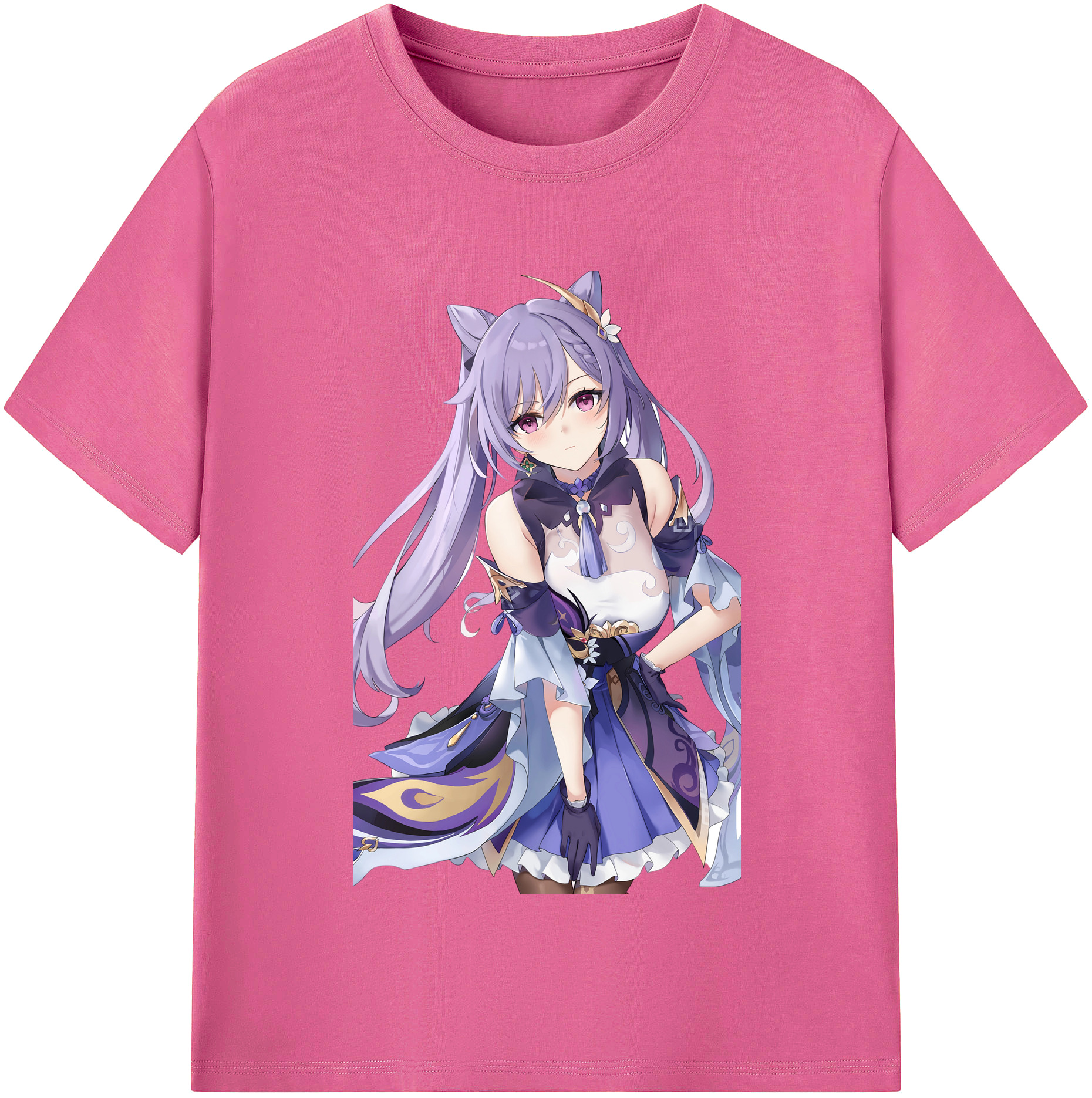 げんし神 刻晴 こくせい genshin Kokusei レディースカジュアルプリントTシャツ（綿100％）