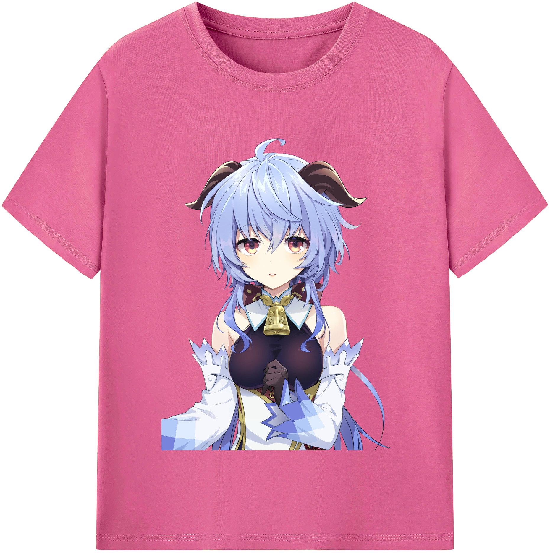 げんし神 甘雨 かんう genshin Ganyu レディースカジュアルプリントTシャツ（綿100％）