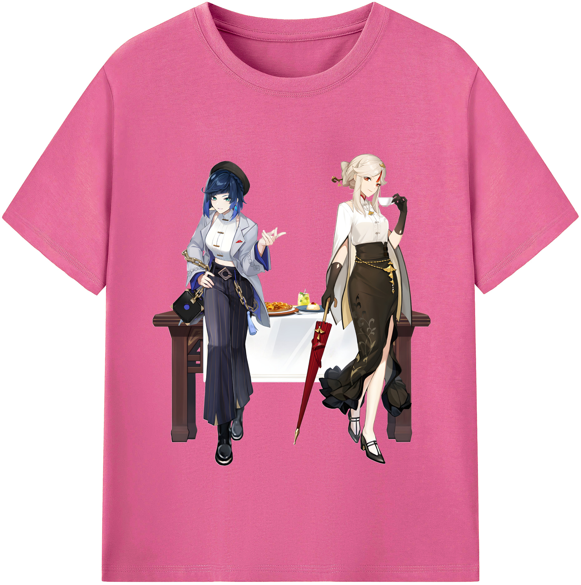 げんし神 夜兰 やらん genshin Yaran レディースカジュアルプリントTシャツ（綿100％）