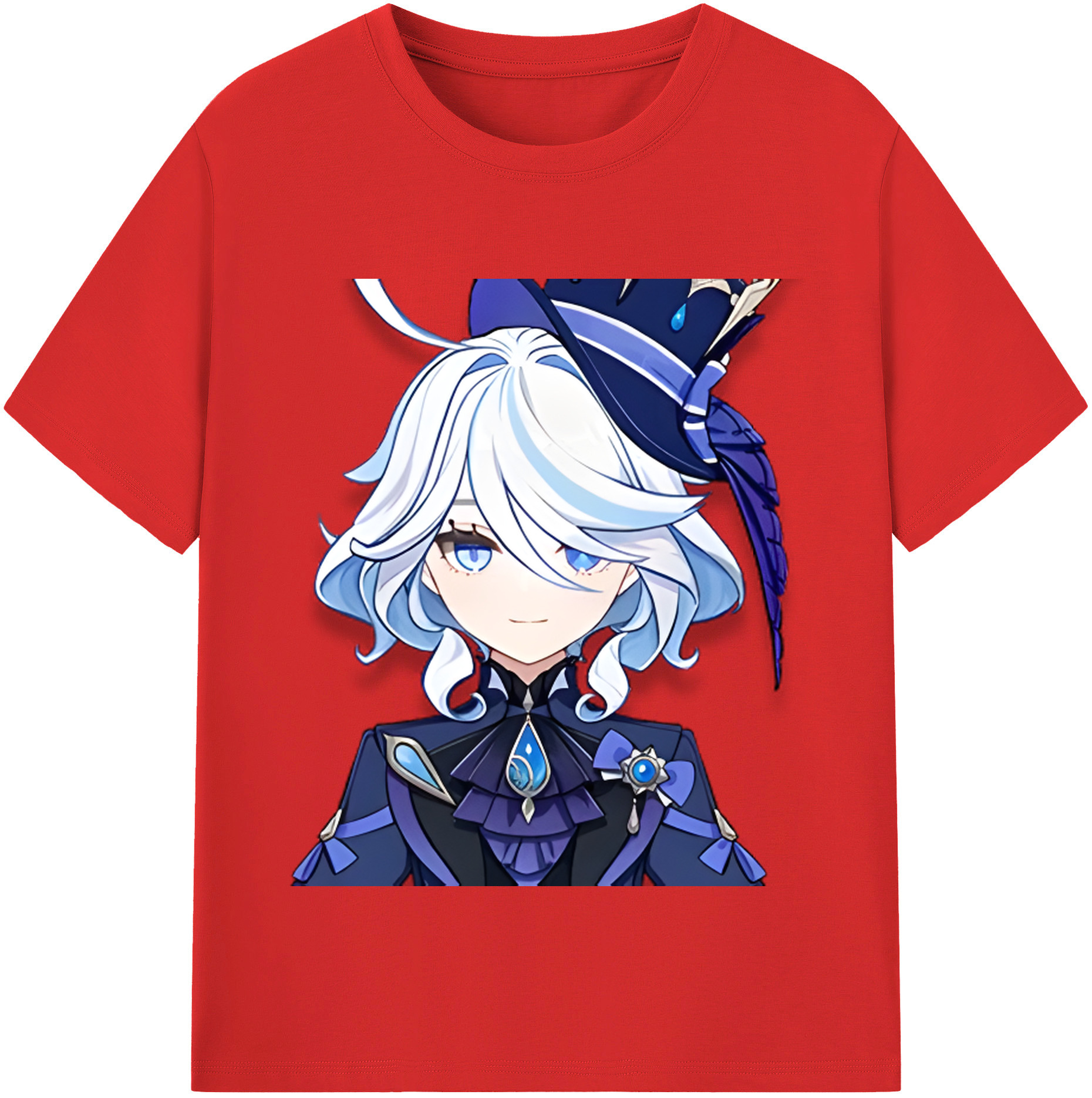 げんし神 フリーナ genshin Furina レディースカジュアルプリントTシャツ（綿100％）