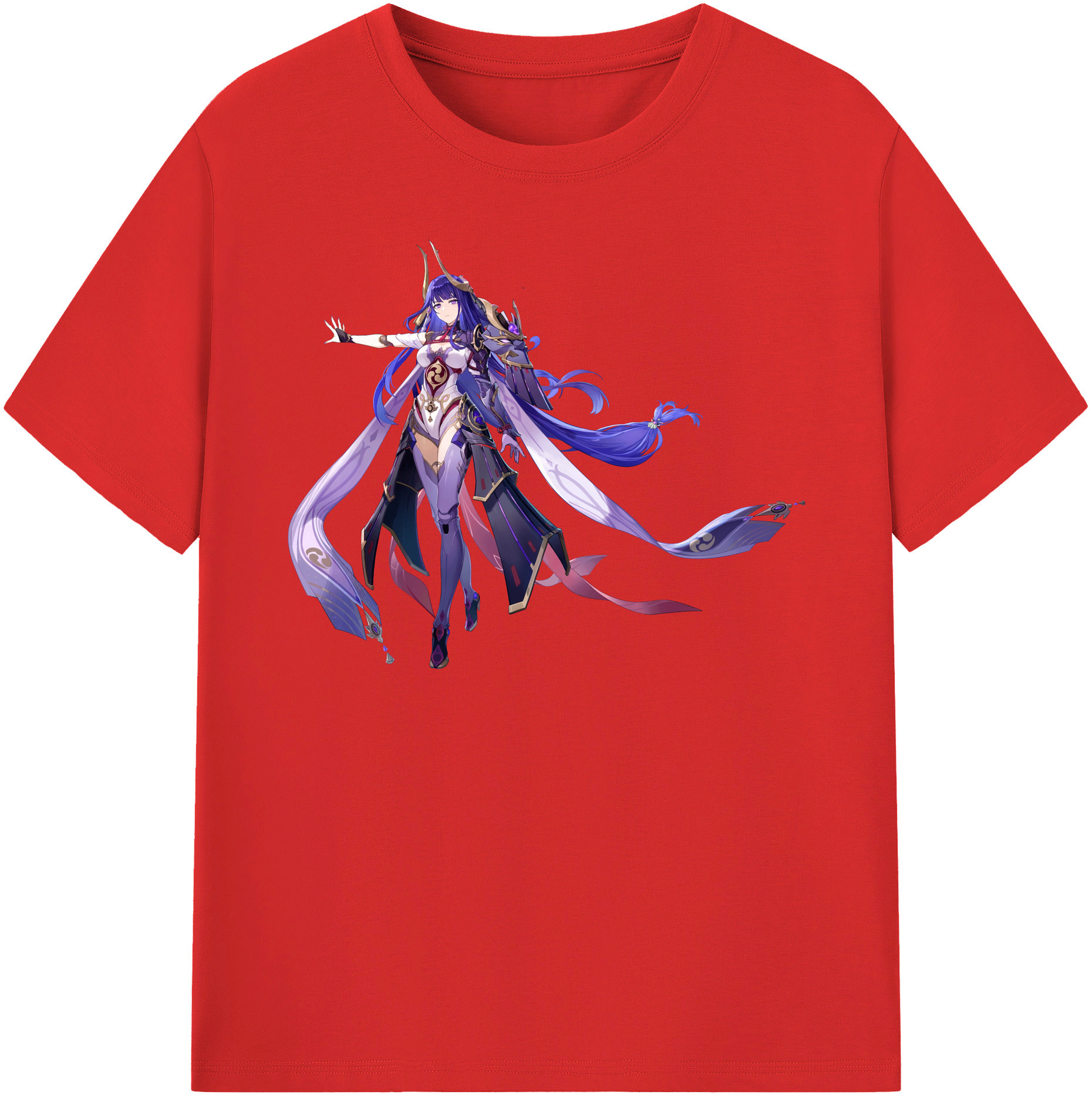 げんし神 雷電将軍 らいでんしょうぐん genshin Raiden Shogun レディースカジュアルプリントTシャツ（綿100％）