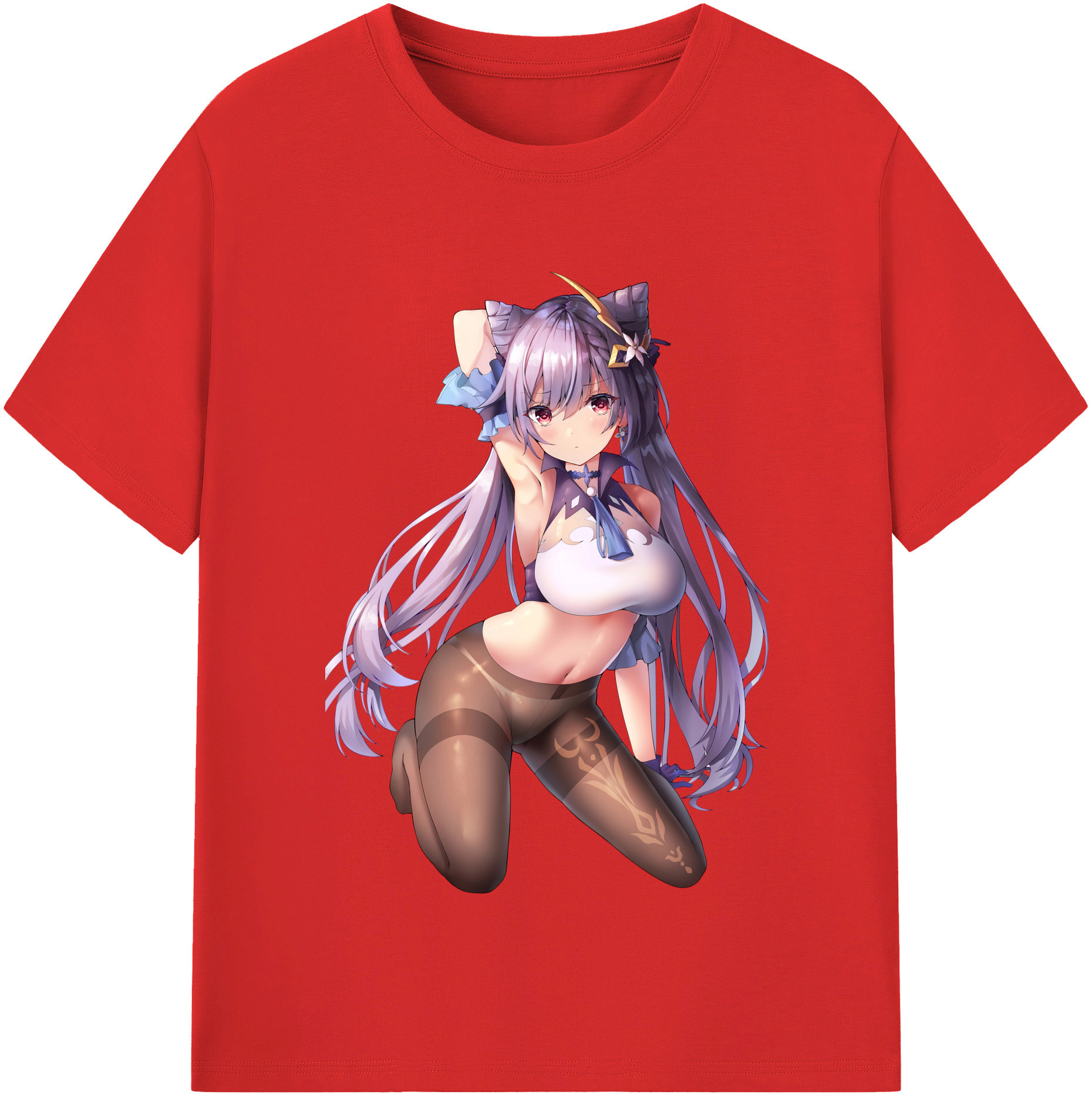 げんし神 刻晴 こくせい genshin Kokusei レディースカジュアルプリントTシャツ（綿100％）