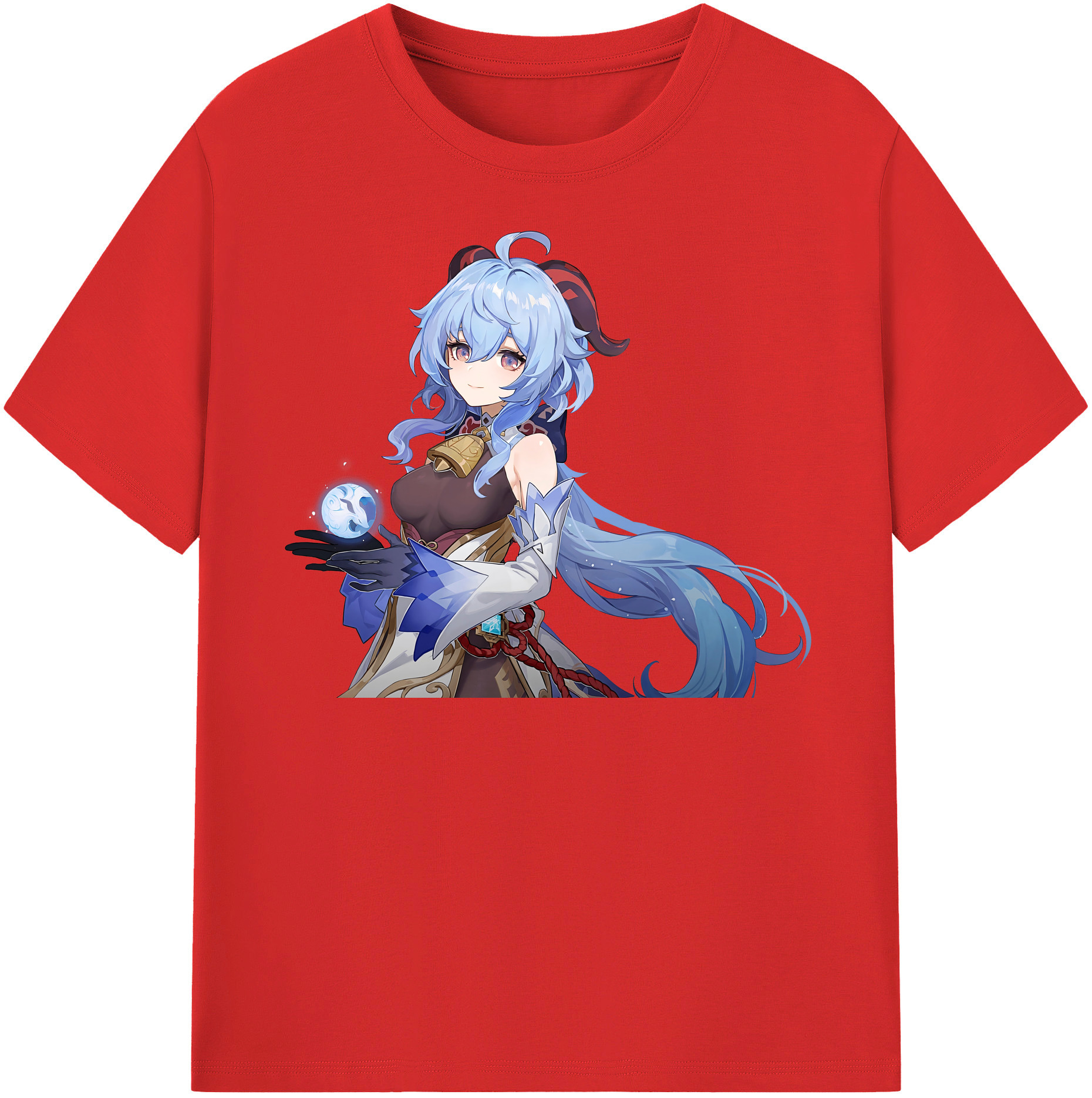 げんし神 甘雨 かんう genshin Ganyu レディースカジュアルプリントTシャツ（綿100％）