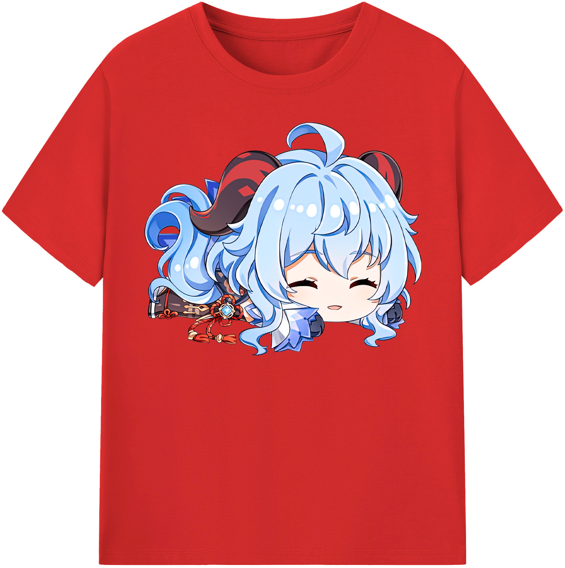 げんし神 甘雨 かんう genshin Ganyu レディースカジュアルプリントTシャツ（綿100％）