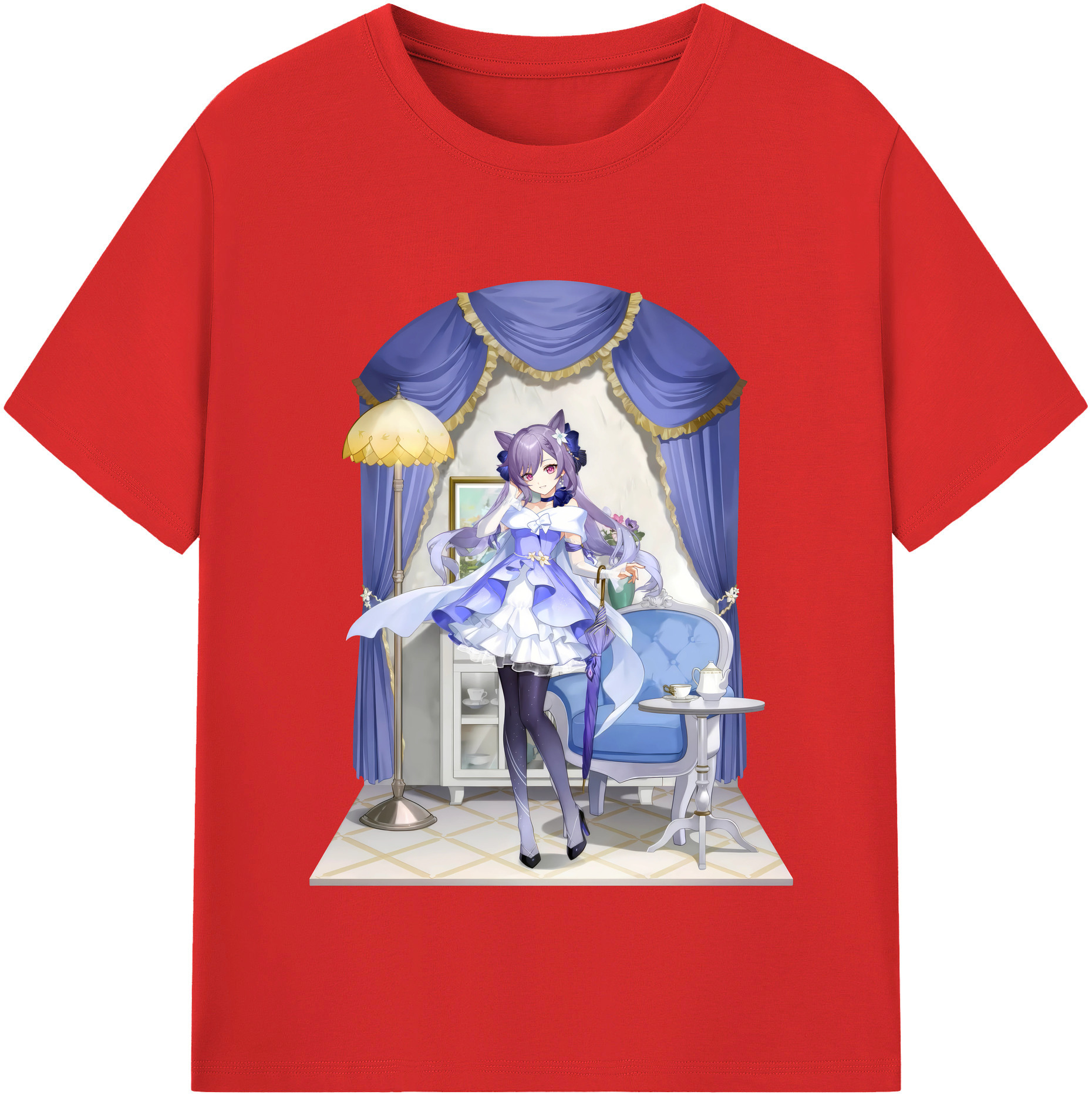げんし神 刻晴 こくせい genshin Kokusei レディースカジュアルプリントTシャツ（綿100％）