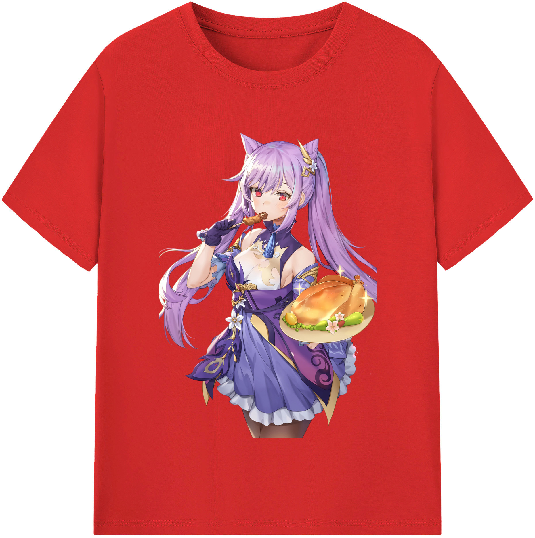 げんし神 刻晴 こくせい genshin Kokusei レディースカジュアルプリントTシャツ（綿100％）