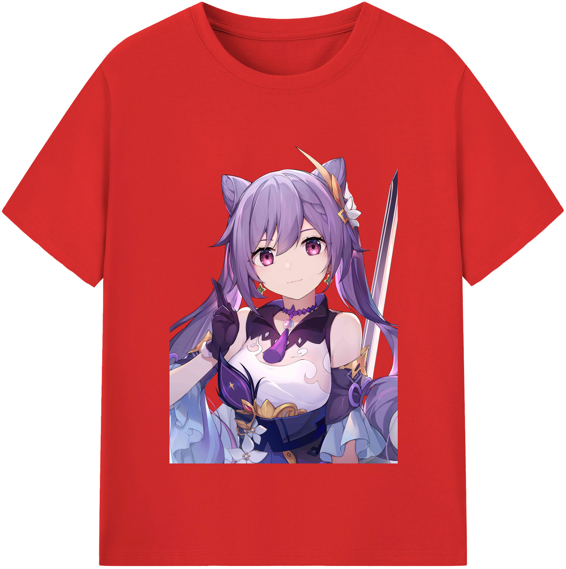 げんし神 刻晴 こくせい genshin Kokusei レディースカジュアルプリントTシャツ（綿100％）