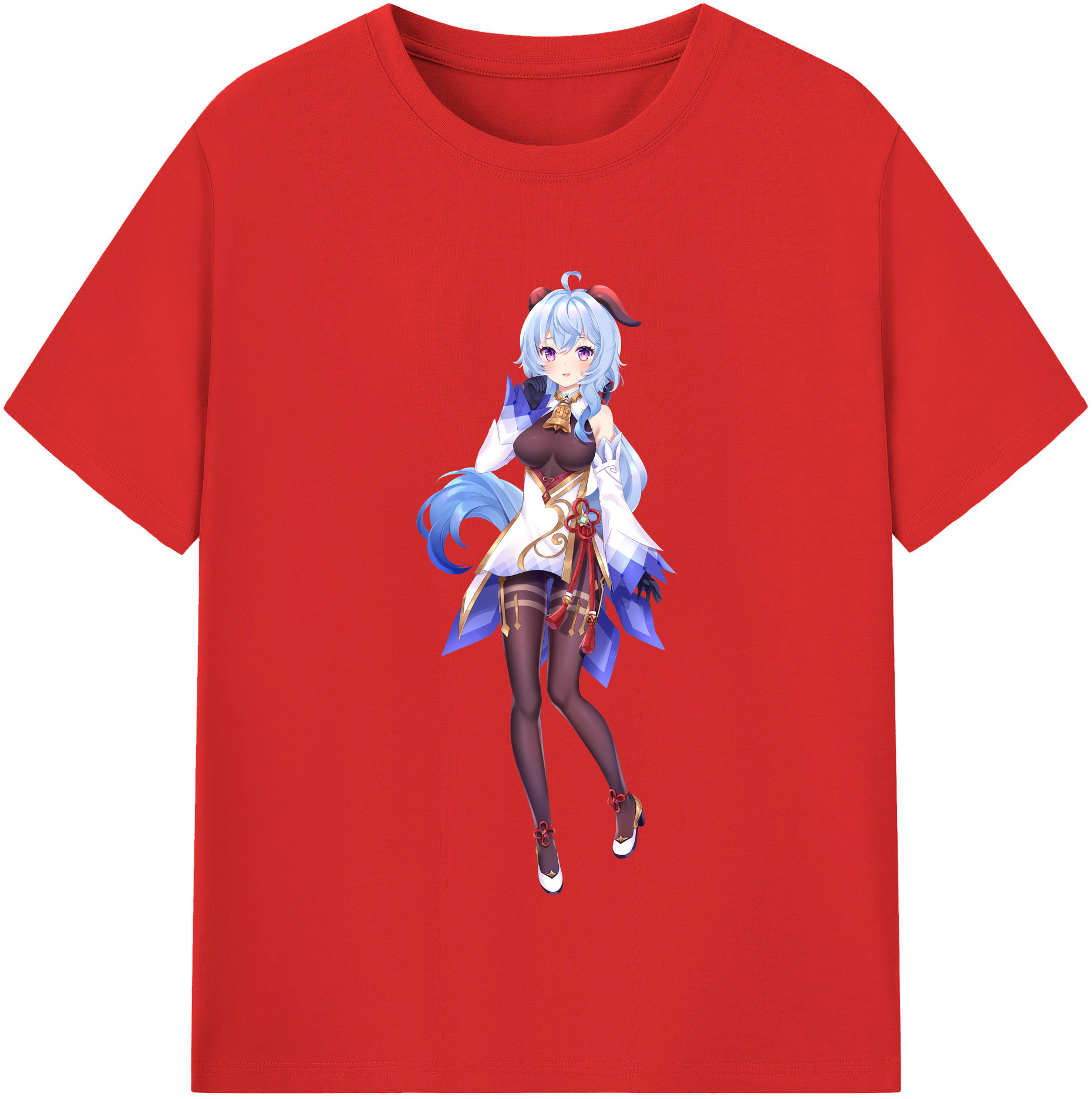 げんし神 甘雨 かんう genshin Ganyu レディースカジュアルプリントTシャツ（綿100％）