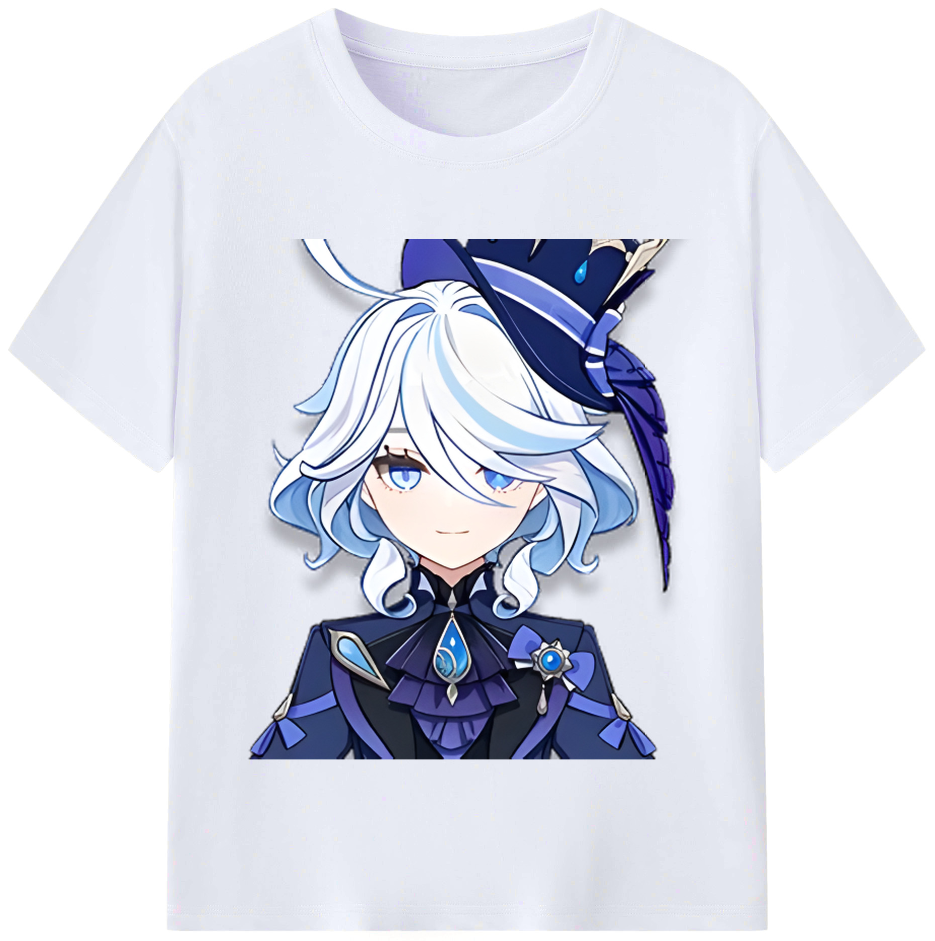 げんし神 フリーナ genshin Furina レディースカジュアルプリントTシャツ（綿100％）