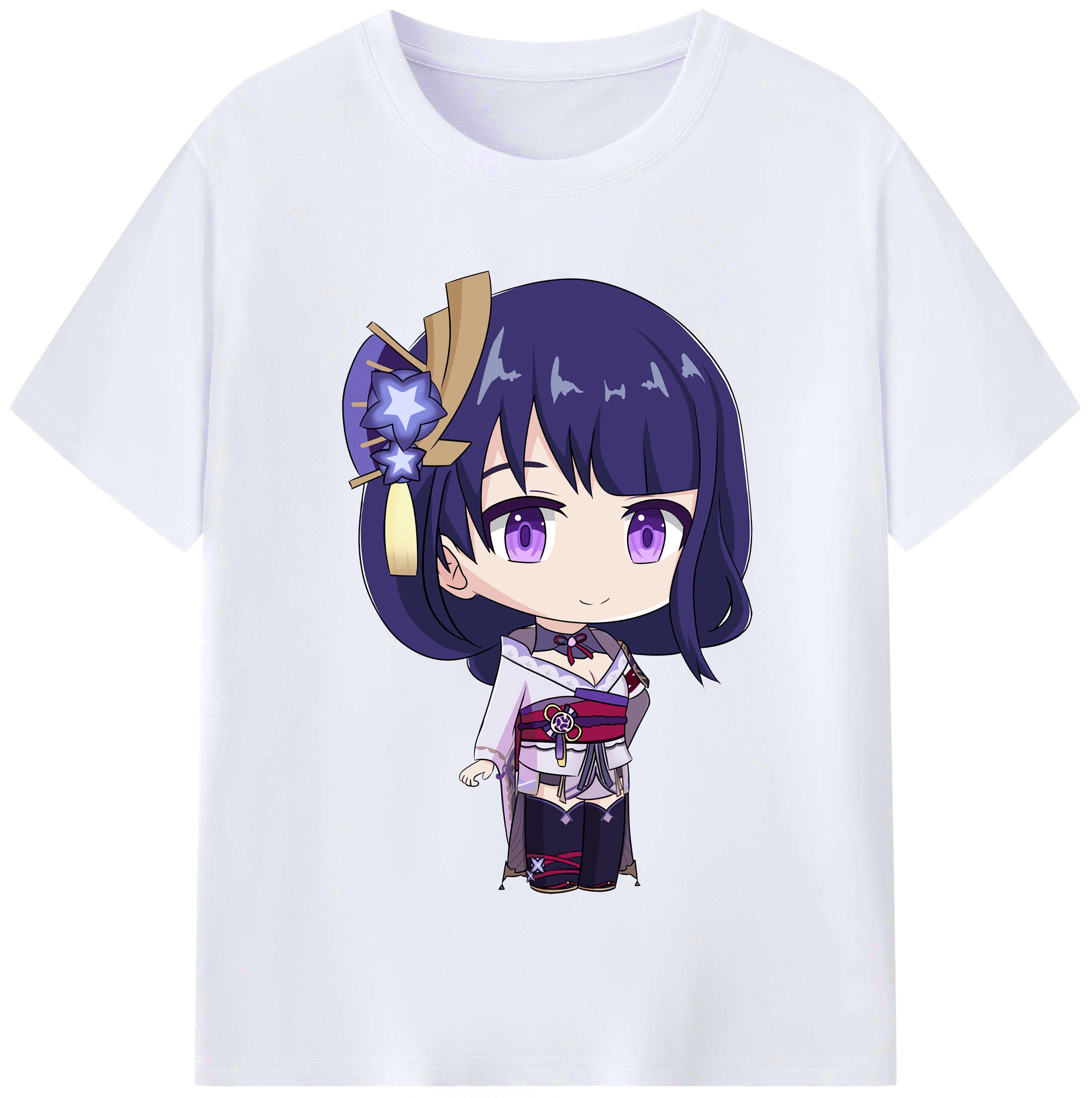 げんし神 雷電将軍 らいでんしょうぐん genshin Raiden Shogun レディースカジュアルプリントTシャツ（綿100％）