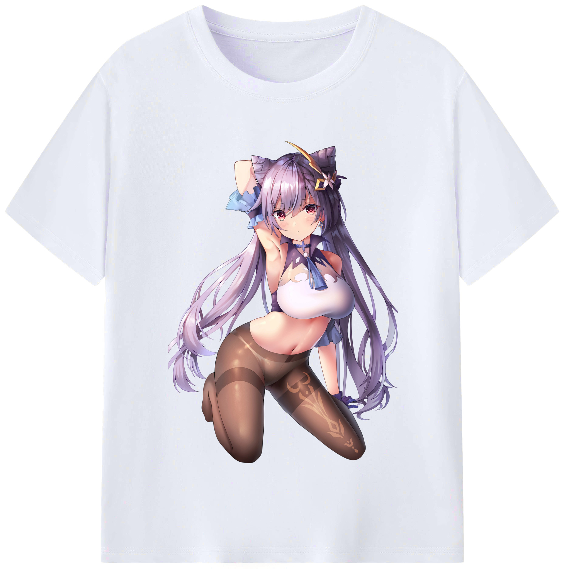 げんし神 刻晴 こくせい genshin Kokusei レディースカジュアルプリントTシャツ（綿100％）
