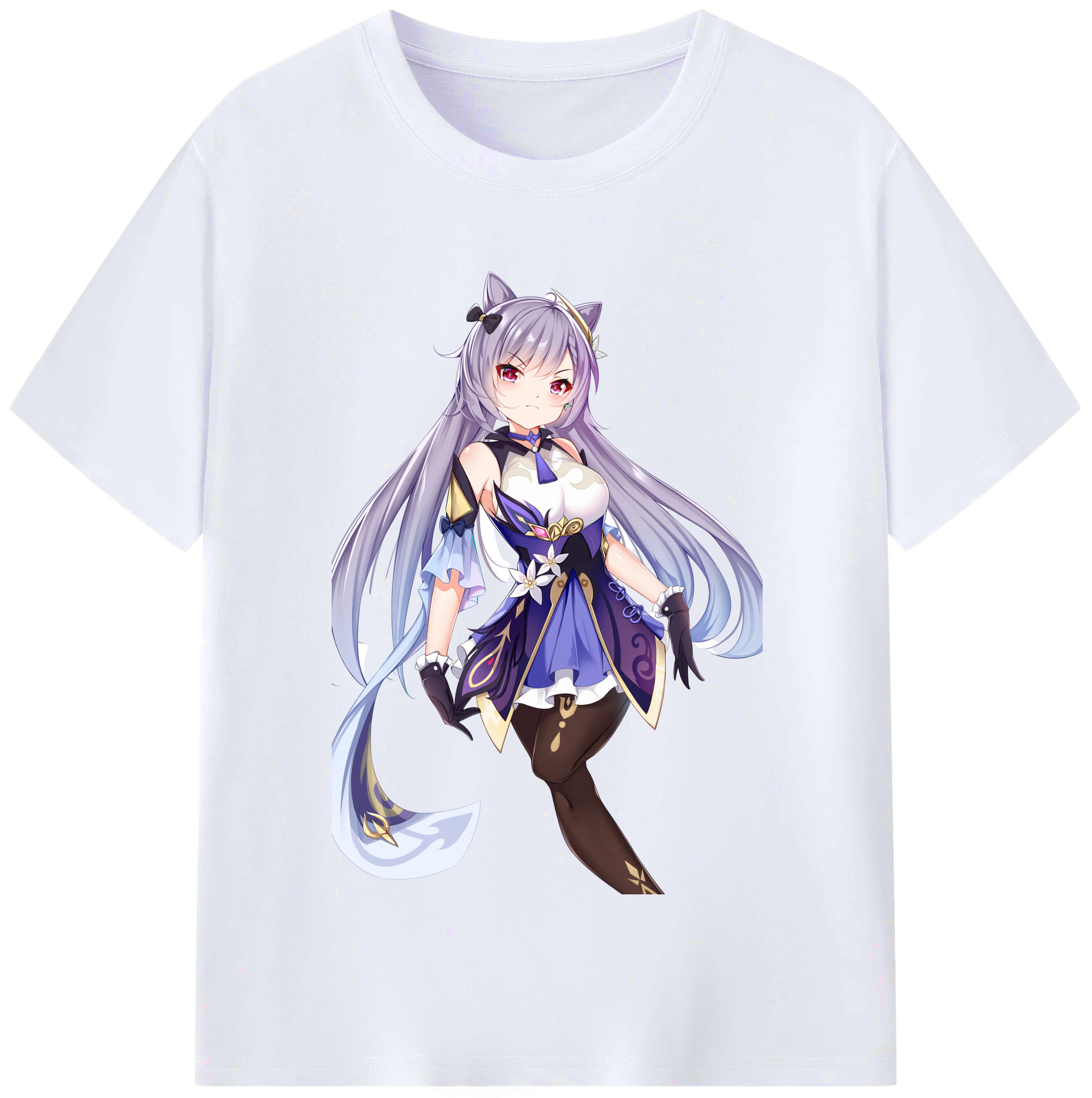 げんし神 刻晴 こくせい genshin Kokusei レディースカジュアルプリントTシャツ（綿100％）