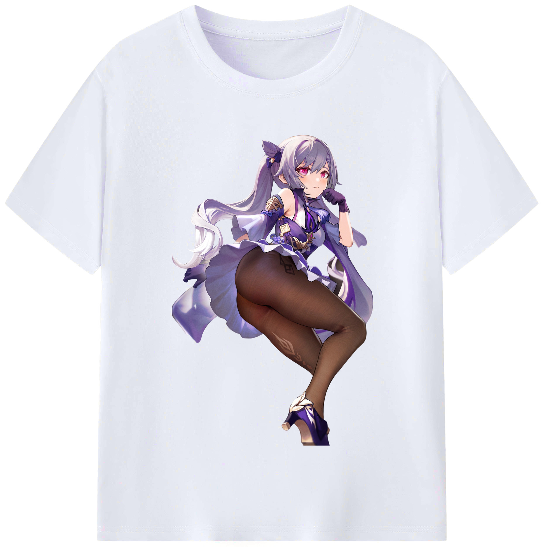げんし神 刻晴 こくせい genshin Kokusei レディースカジュアルプリントTシャツ（綿100％）