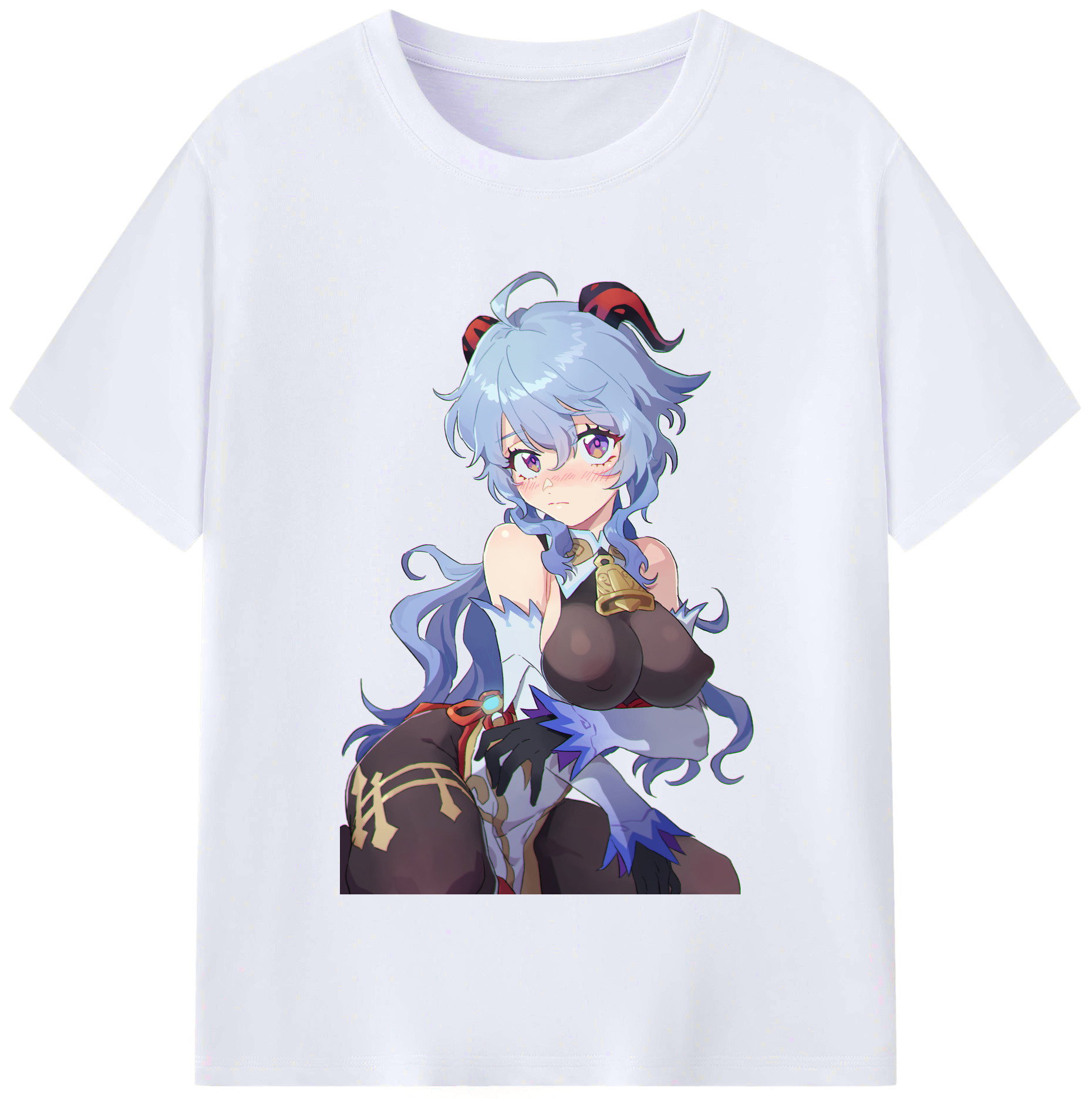 げんし神 甘雨 かんう genshin Ganyu レディースカジュアルプリントTシャツ（綿100％）