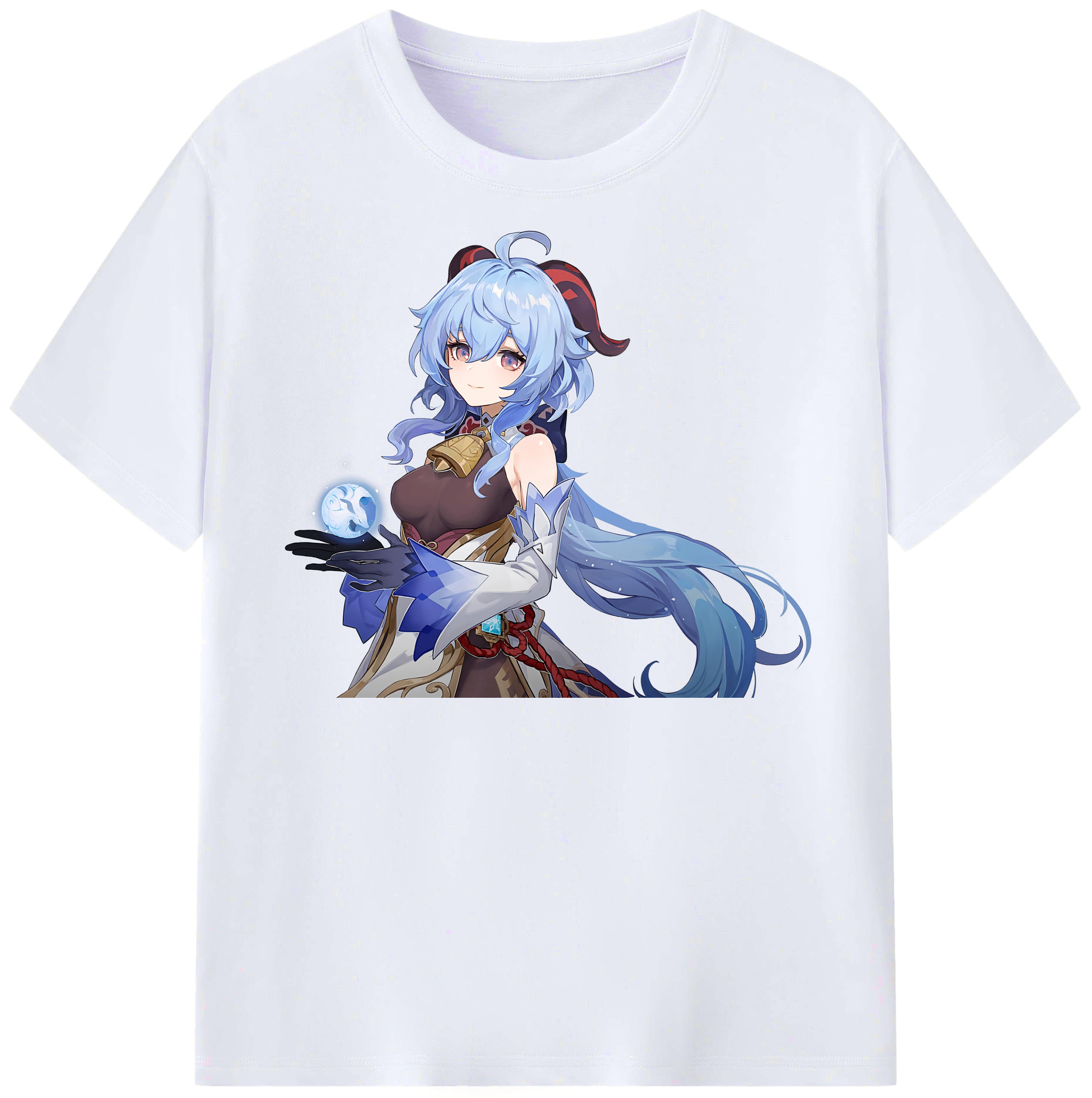 げんし神 甘雨 かんう genshin Ganyu レディースカジュアルプリントTシャツ（綿100％）